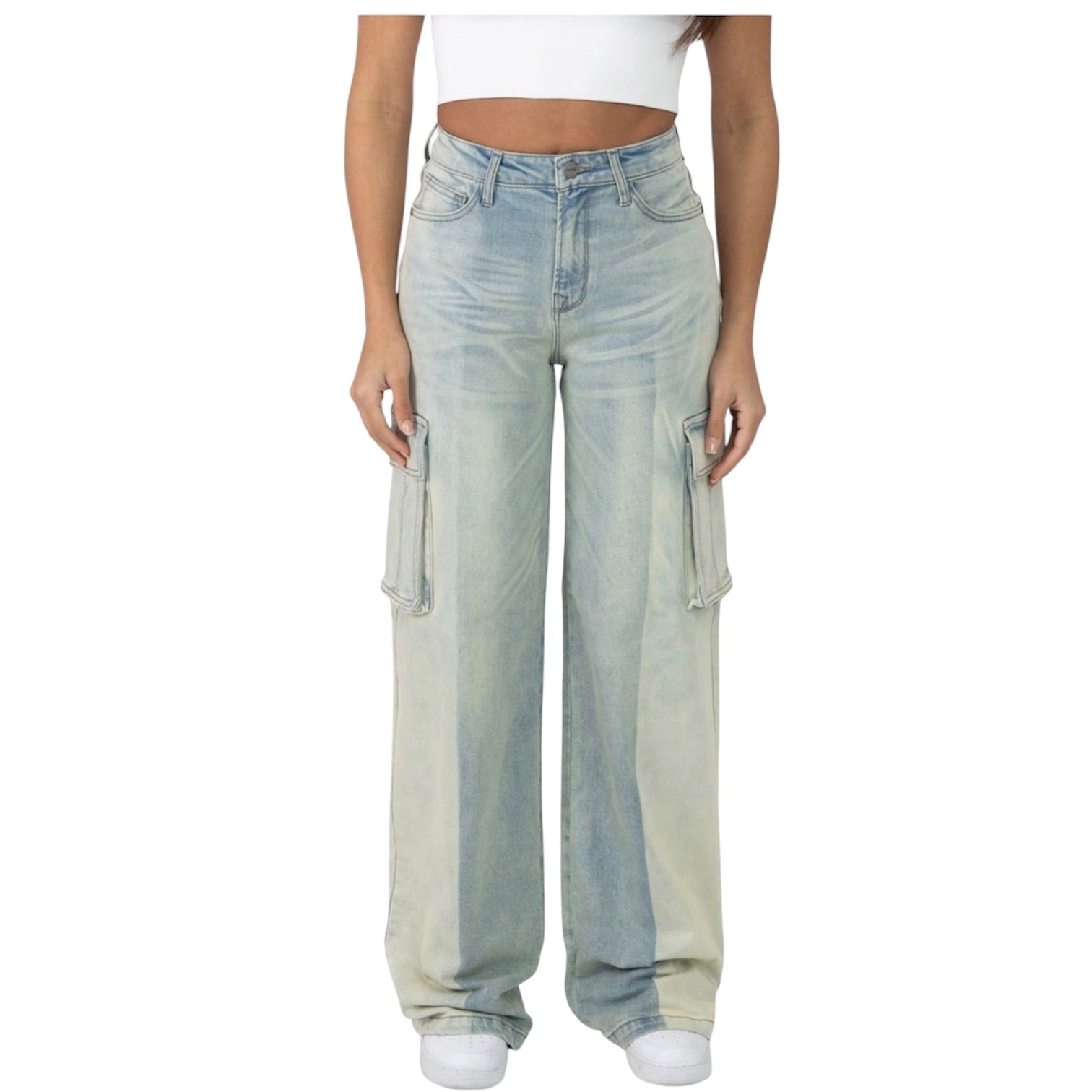 The Red - High Rise Washed Jeans - West Blue S104