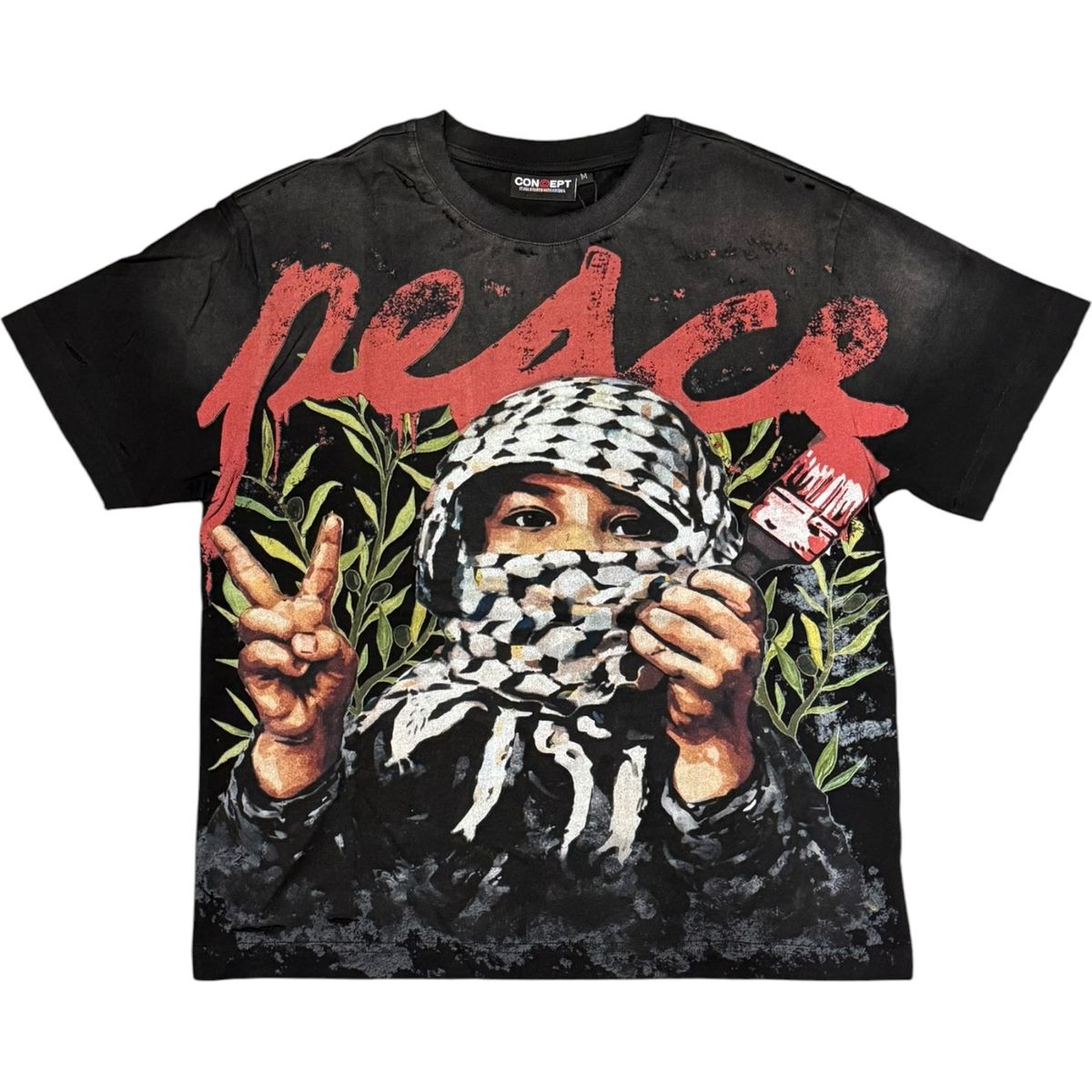 Con - Peace T-shirt - Black Wash - 17