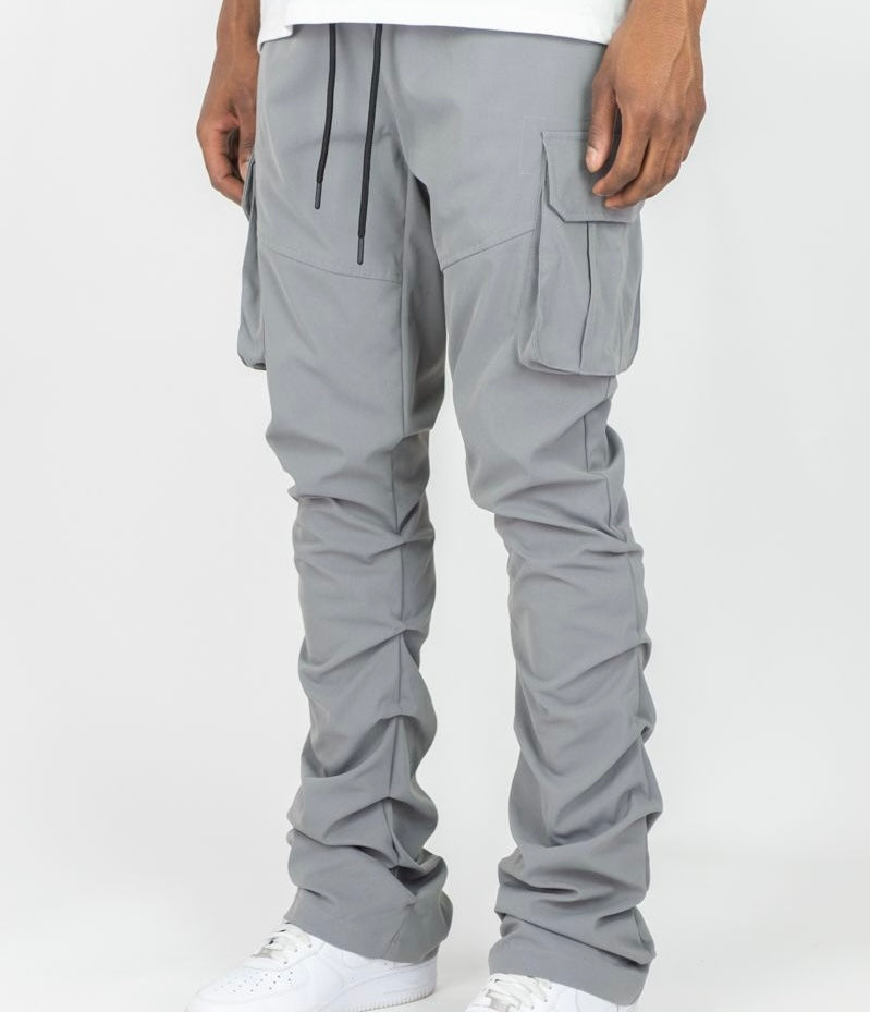 Rebel - STACKED NYLON CARGO PANT (GREY) 422