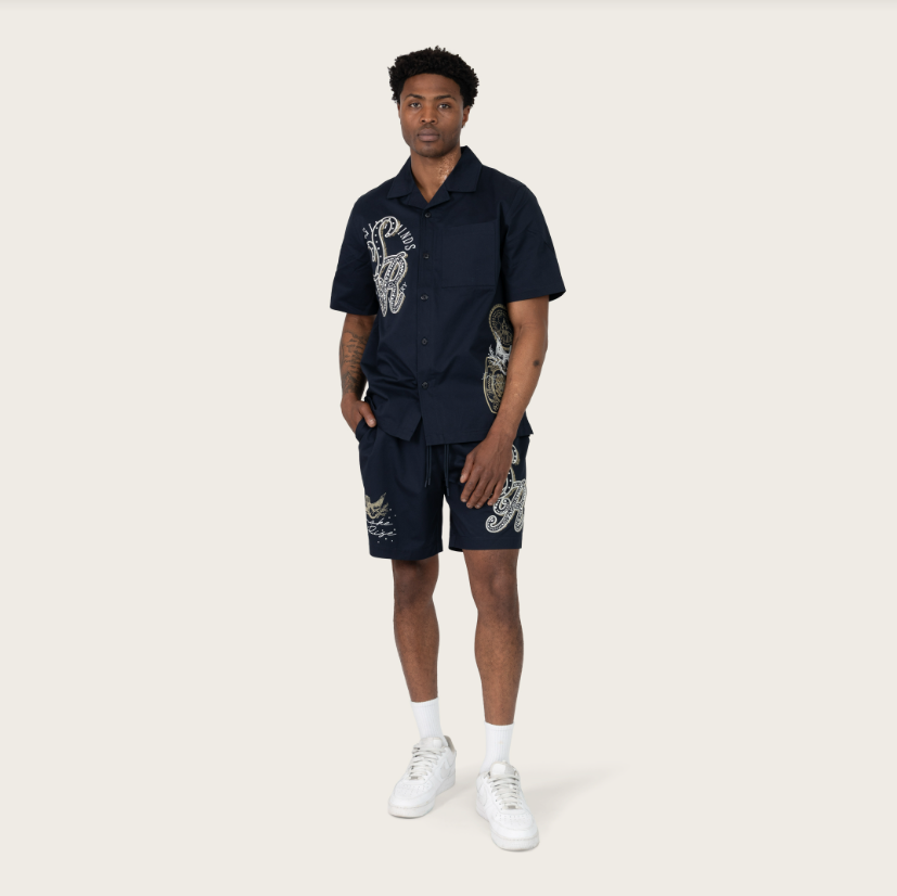 Rise - visionary Woven Short set - Peacoat - S445