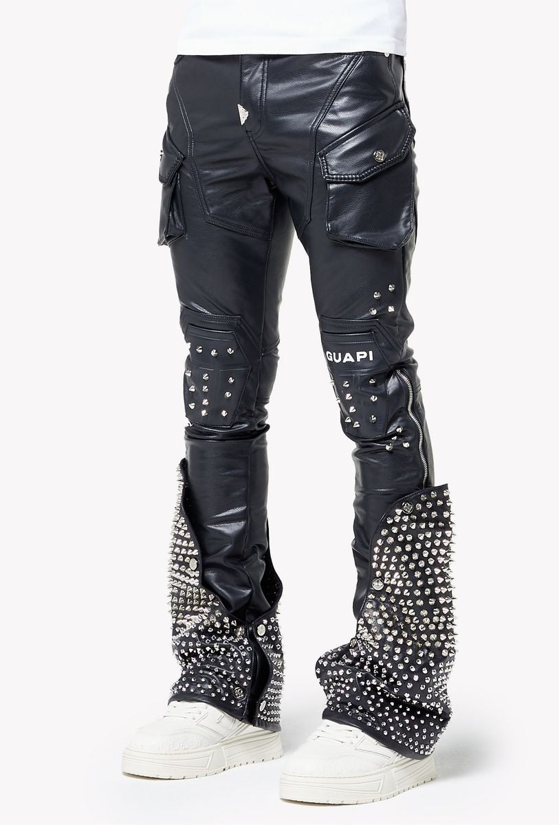 GUAPI - The Black Arc Leather Pants - Black