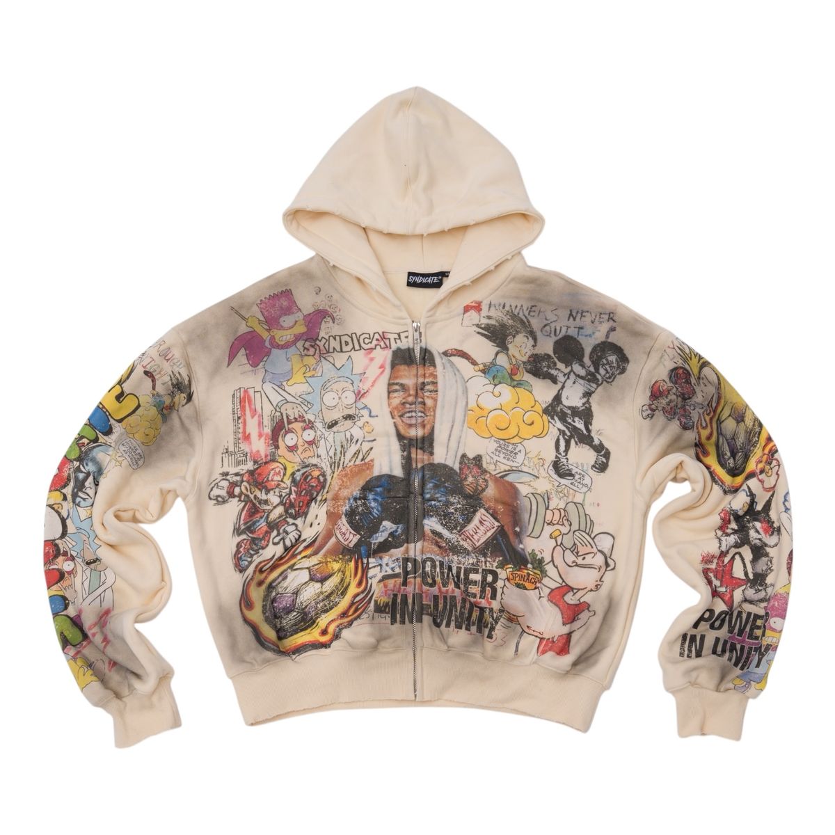 SYN - UNITY Zip up Hoodie - Cream - SYNH28