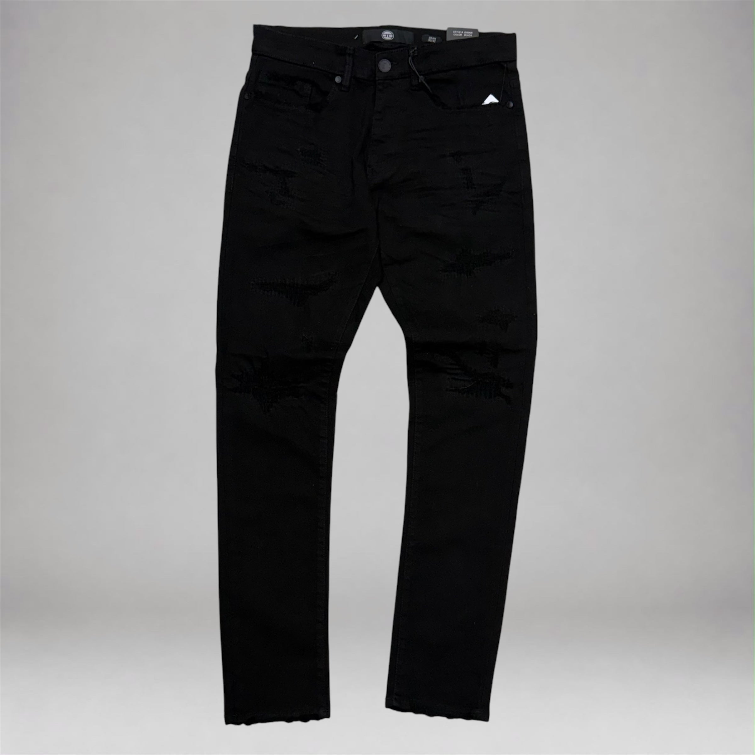JC - Sean Ripped Slim Jeans - Black - JS996R