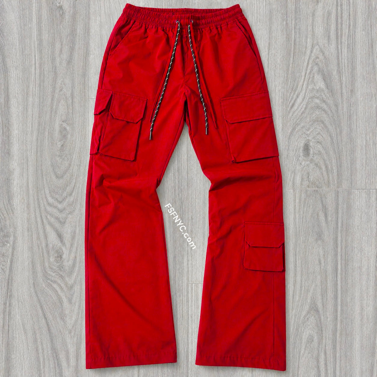Baruda - Flare Nylon Cargo Pants - Dark Red - 404FS