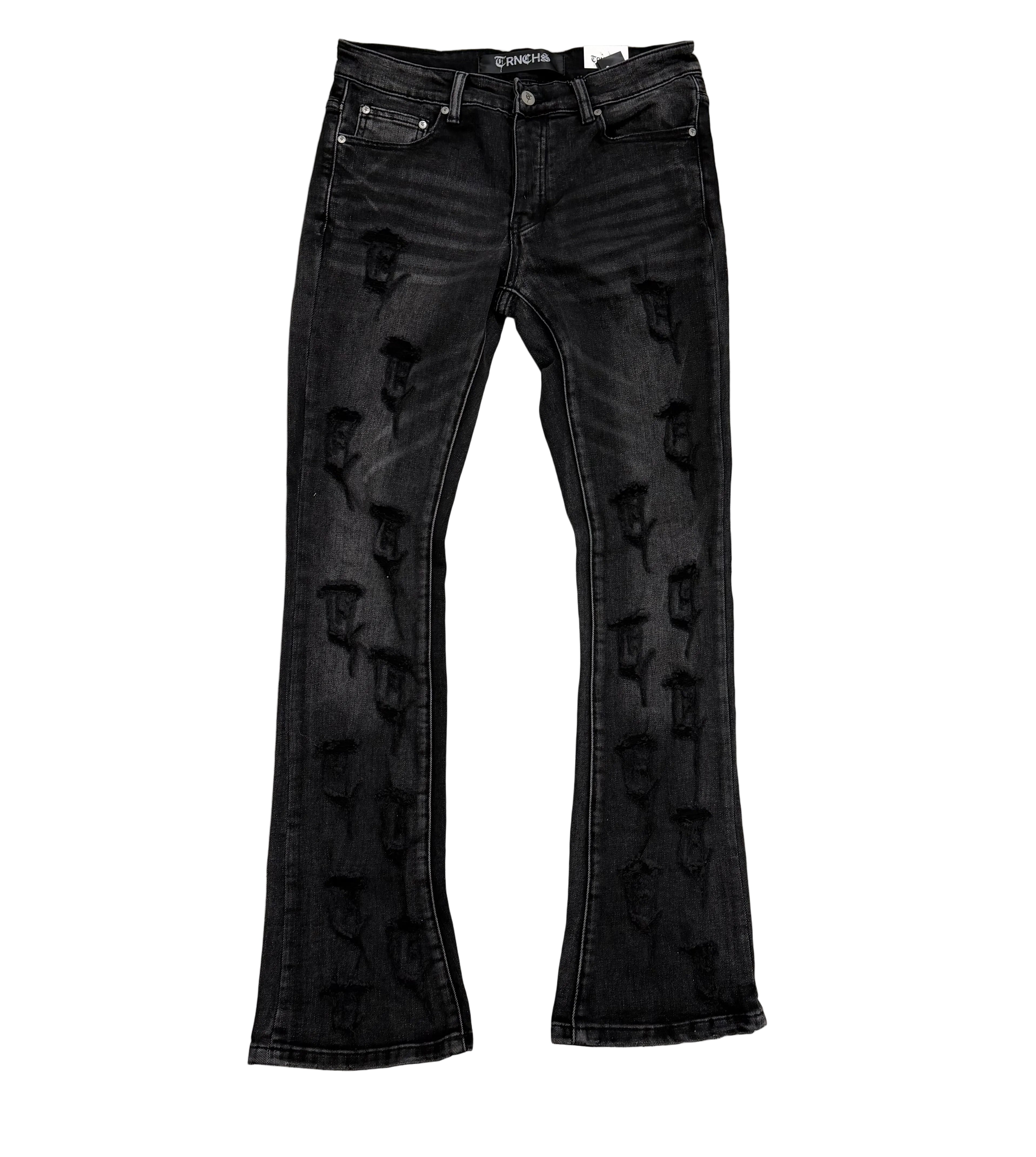 TRNCHS - AMALIA Stacked DENIM - BLACK WASH- 25058 zi