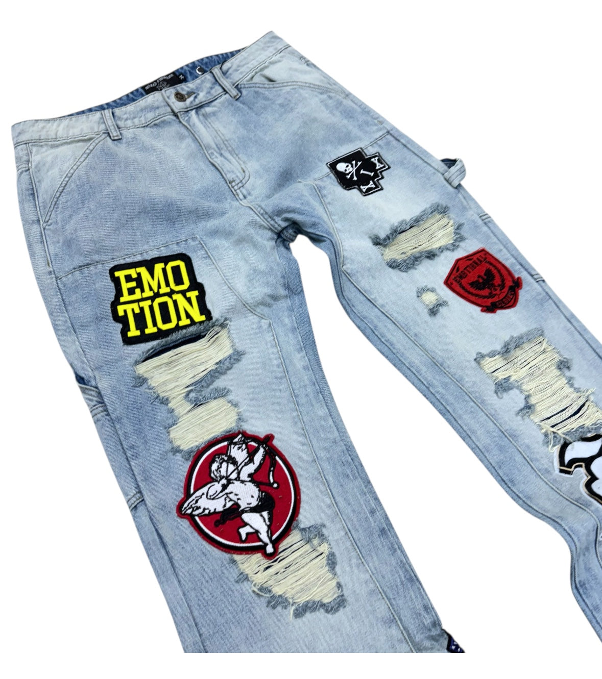 Mixed Emotions - Loose flare patches Denim - Blue