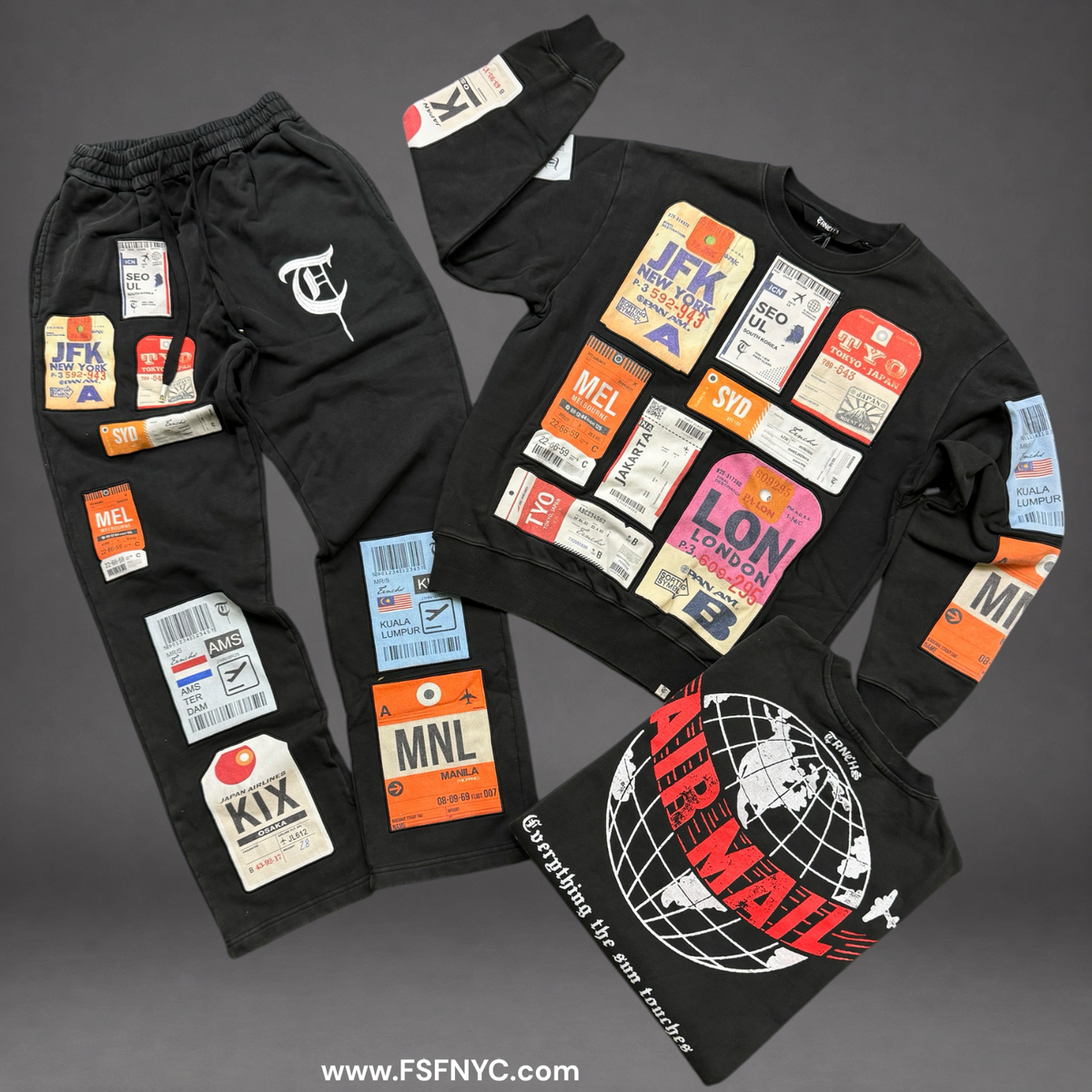 TRNCHS - AirMail Sweat Suit - Black