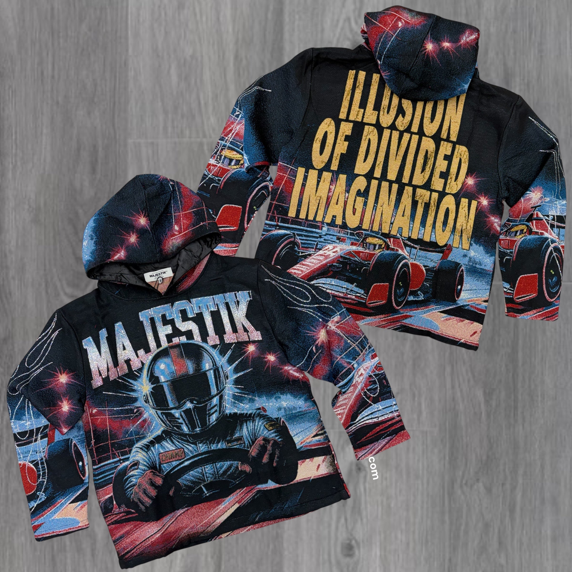 MJSTK - jacquard Illusion Hoodie - Black - 2544