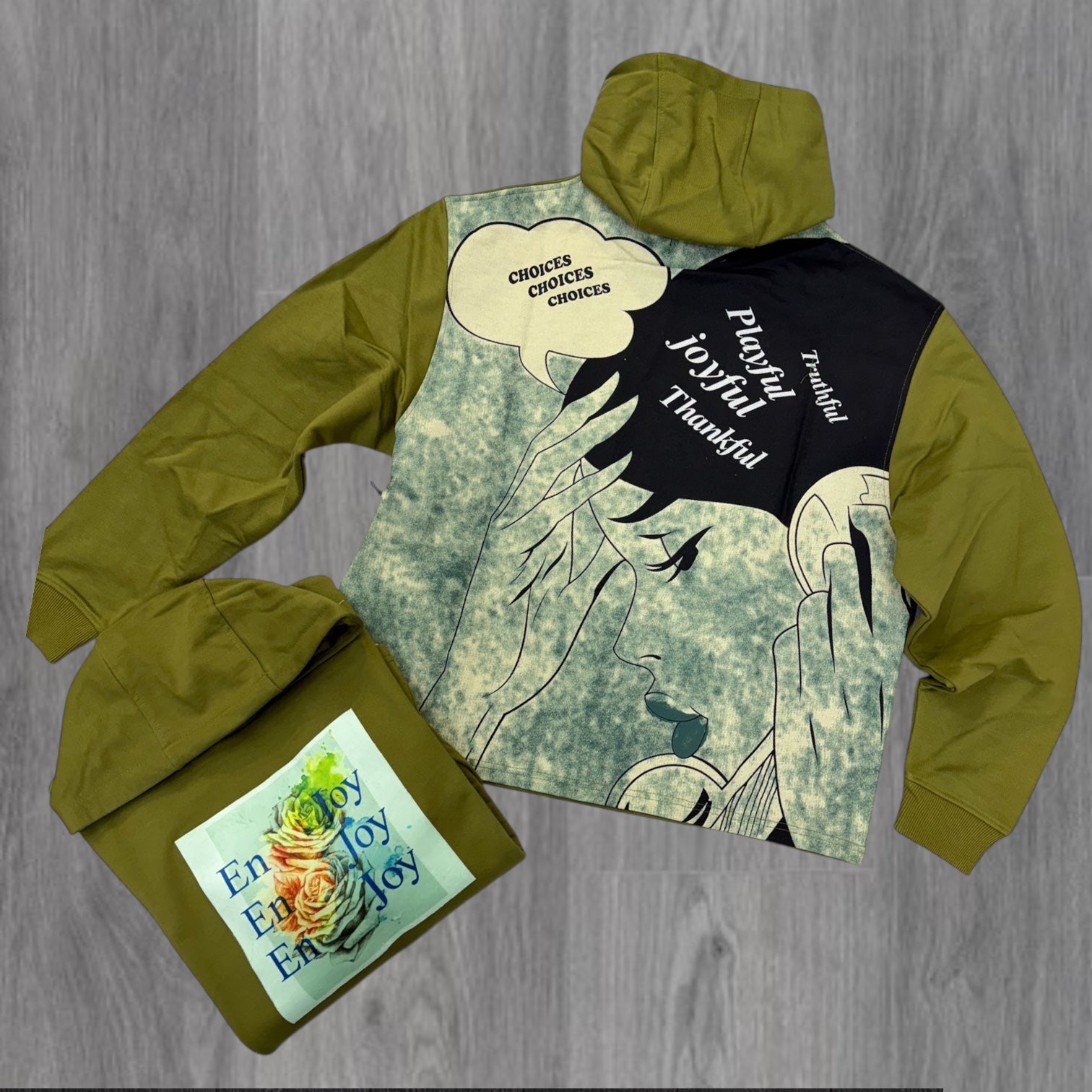 Apprv- pull over hoodie - Olive - Ap54h