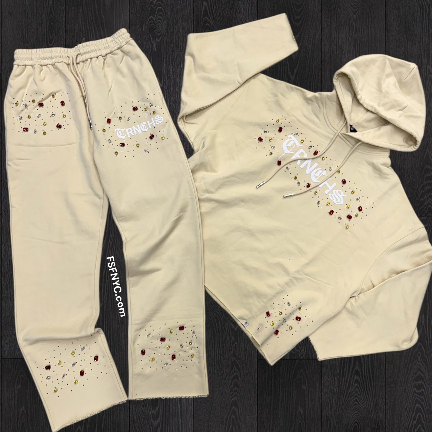 Trnchs - Crystal Sweatsuit - Cream - 2515B
