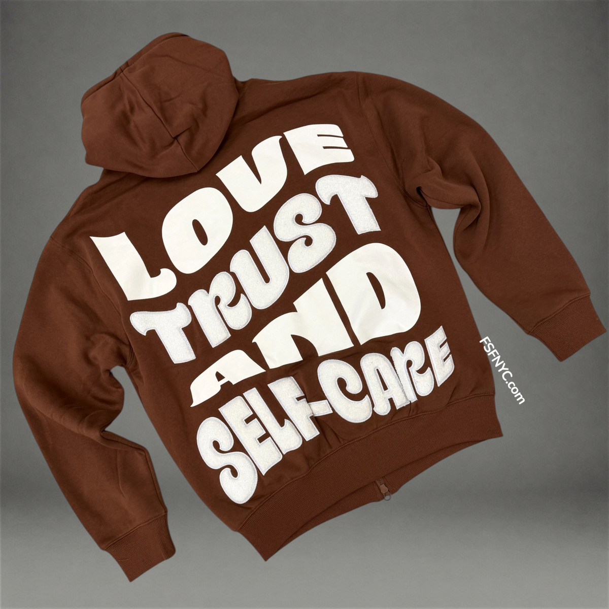 Made Of Faith Zip Up Hoodie - Brown - 6206
