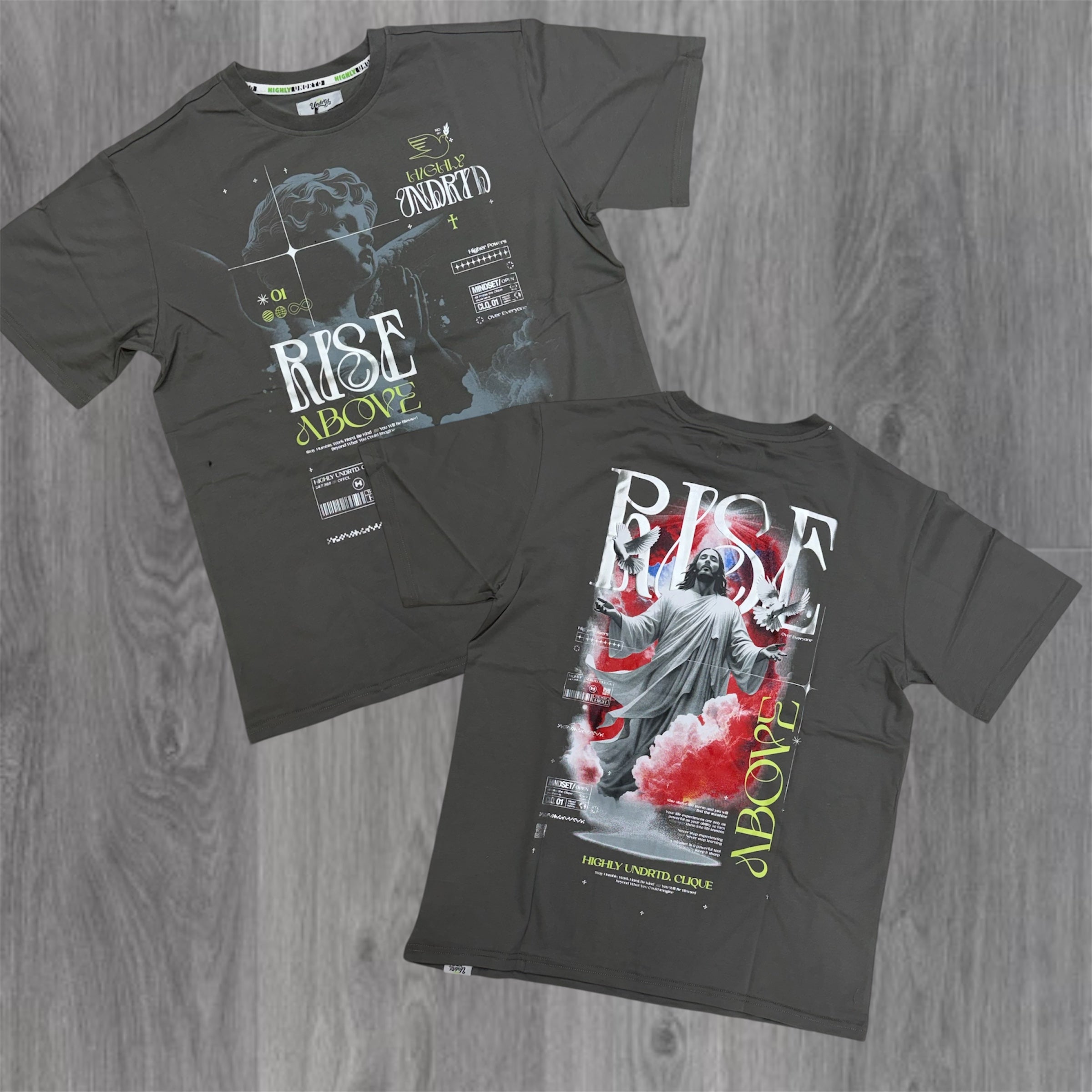 UNDRTD - Rise Above T-shirt - Pew - 6100 A
