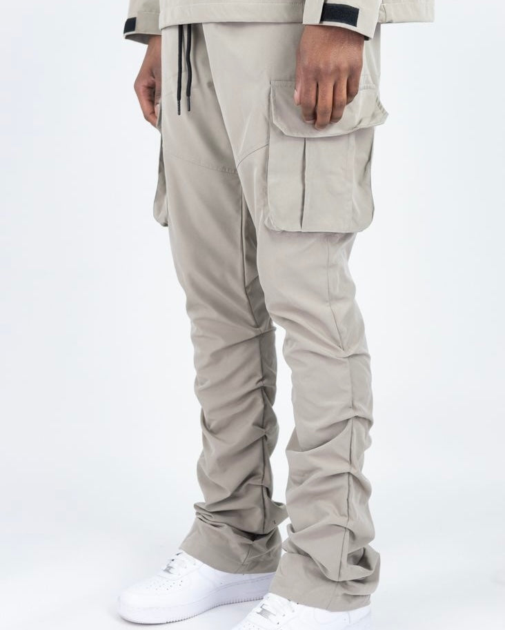 Rebel - STACKED NYLON PANT - CARGO PANTS (TAUPE) 422
