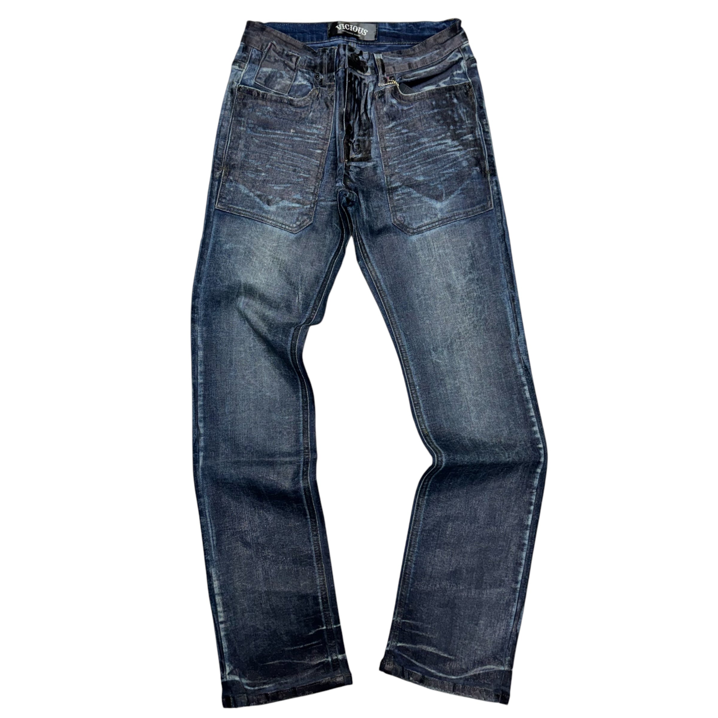 Vicious Slim Fit Waxed Oil Denim Md Indigo  VC849