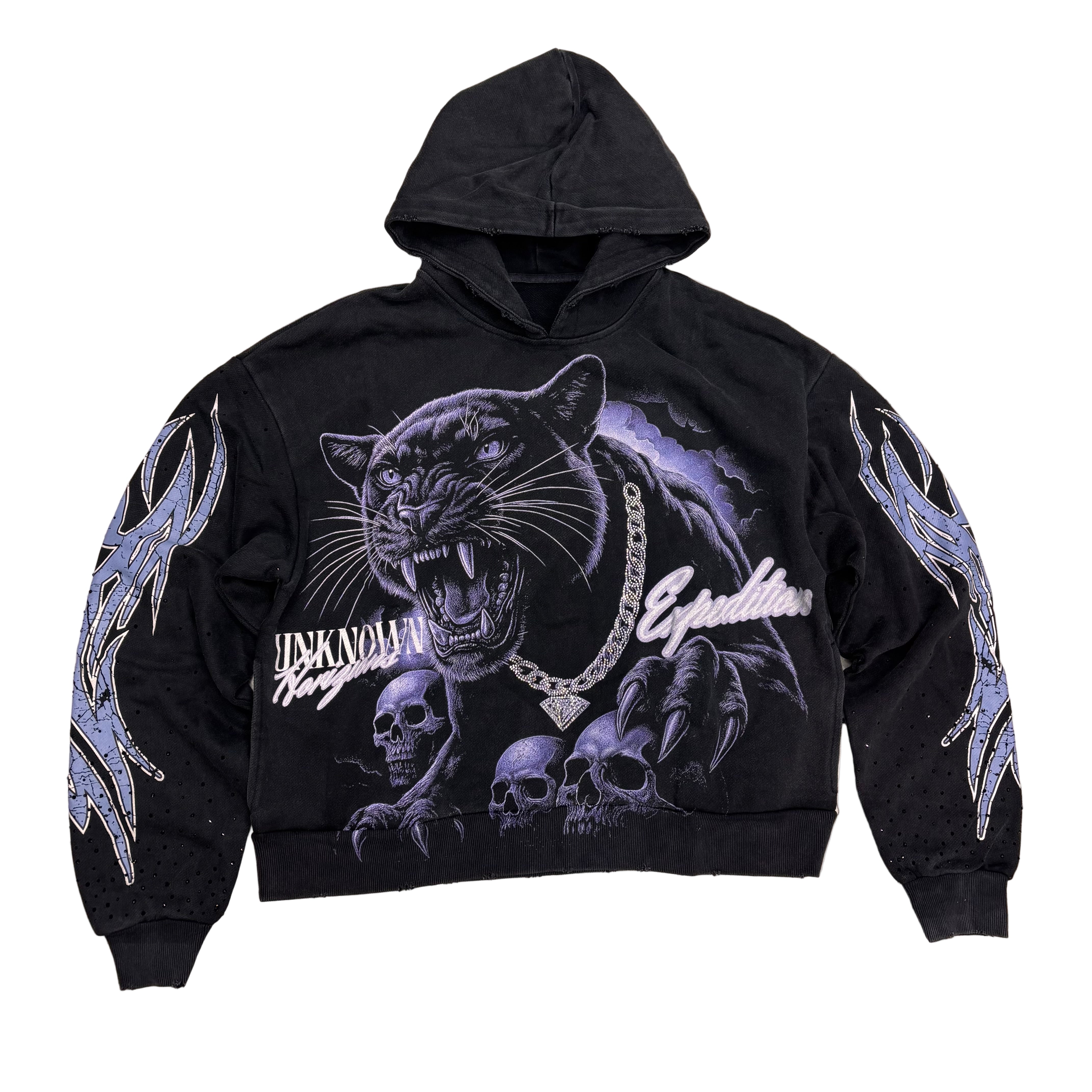 MILANO - DIAMOND PANTHER Hoodie - BLK WASH - 10225