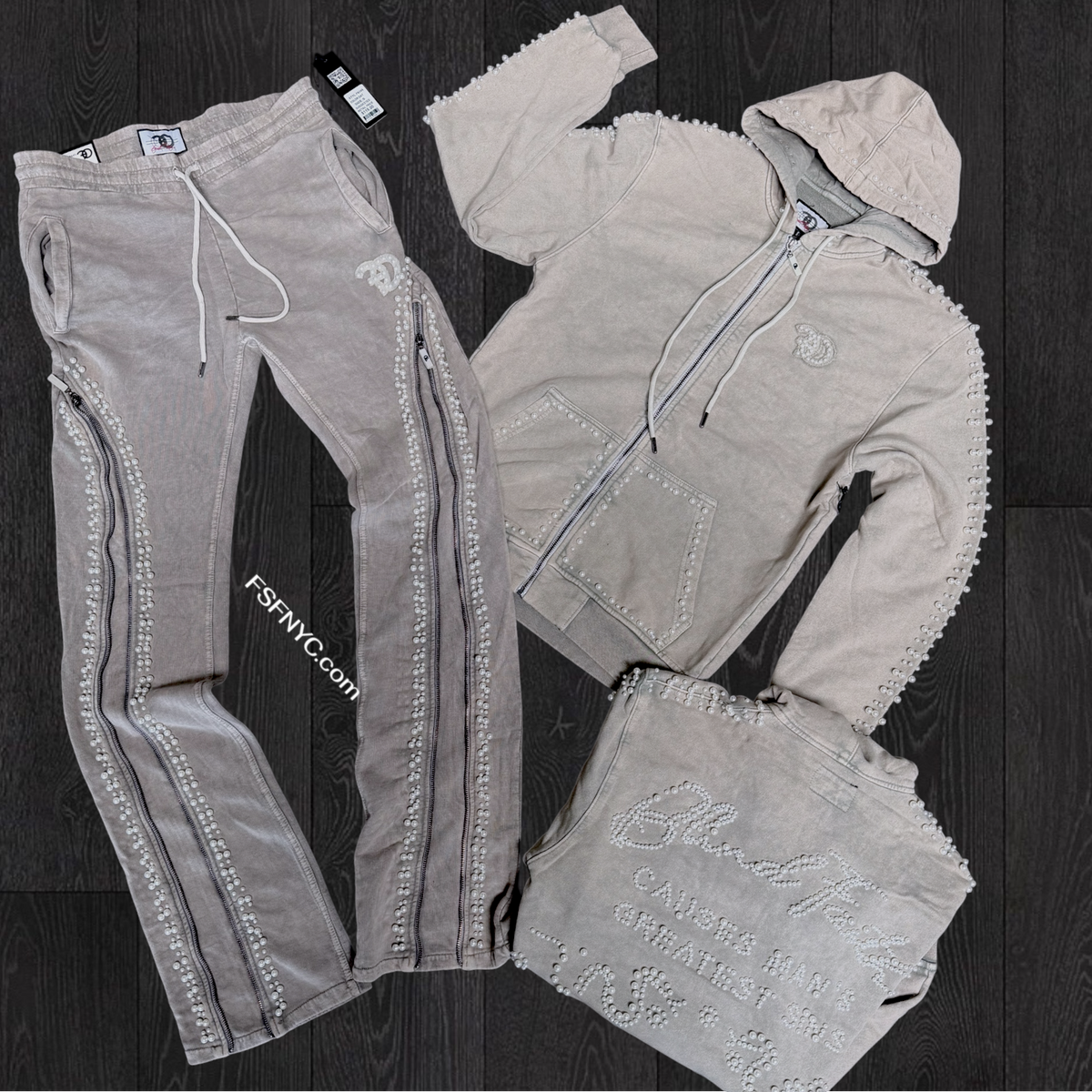 FO - Stacked Blind Faith Sweat suit - Light Oatmeal Grey - 5245