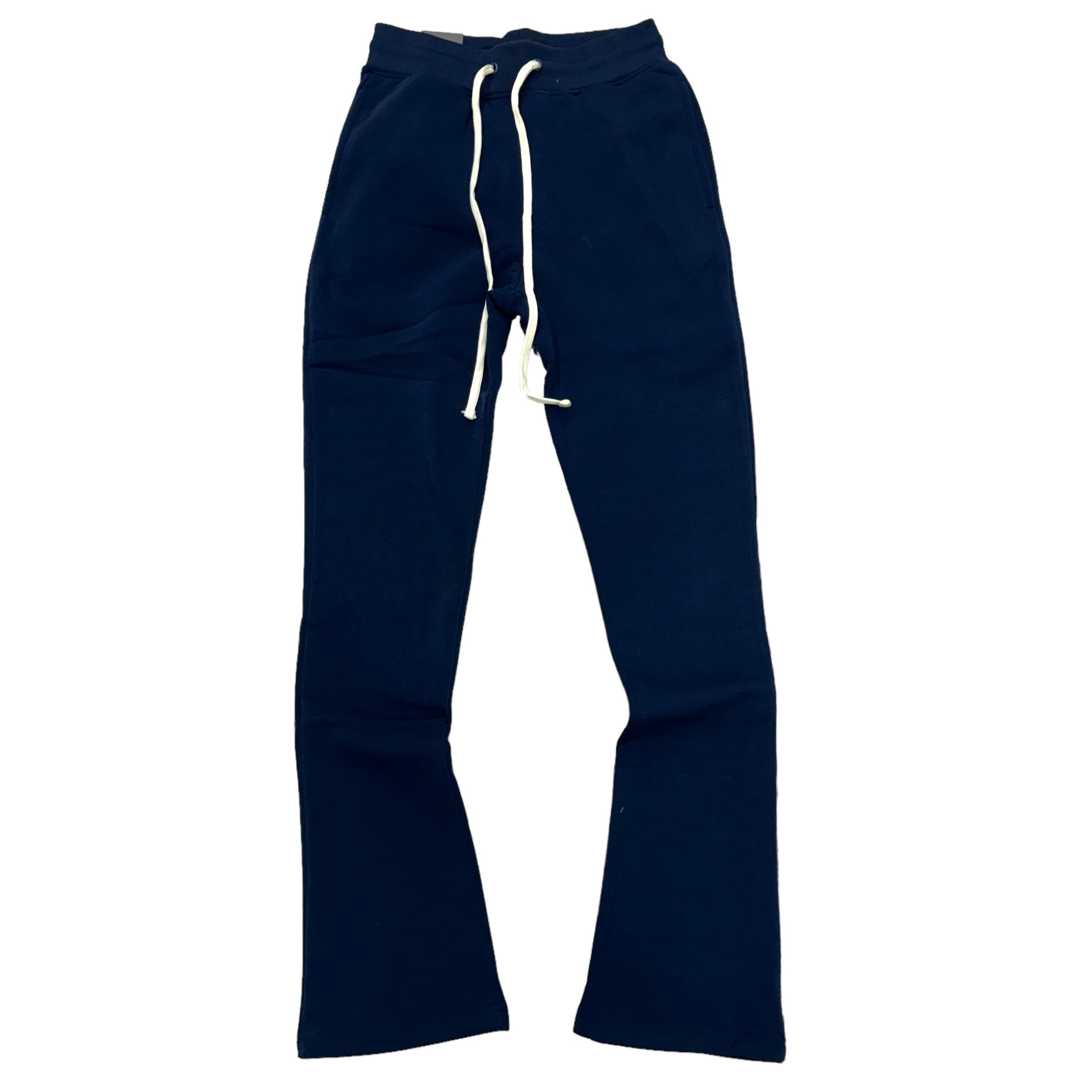 Rebel Stacked Flare Sweat Pants Navy 475