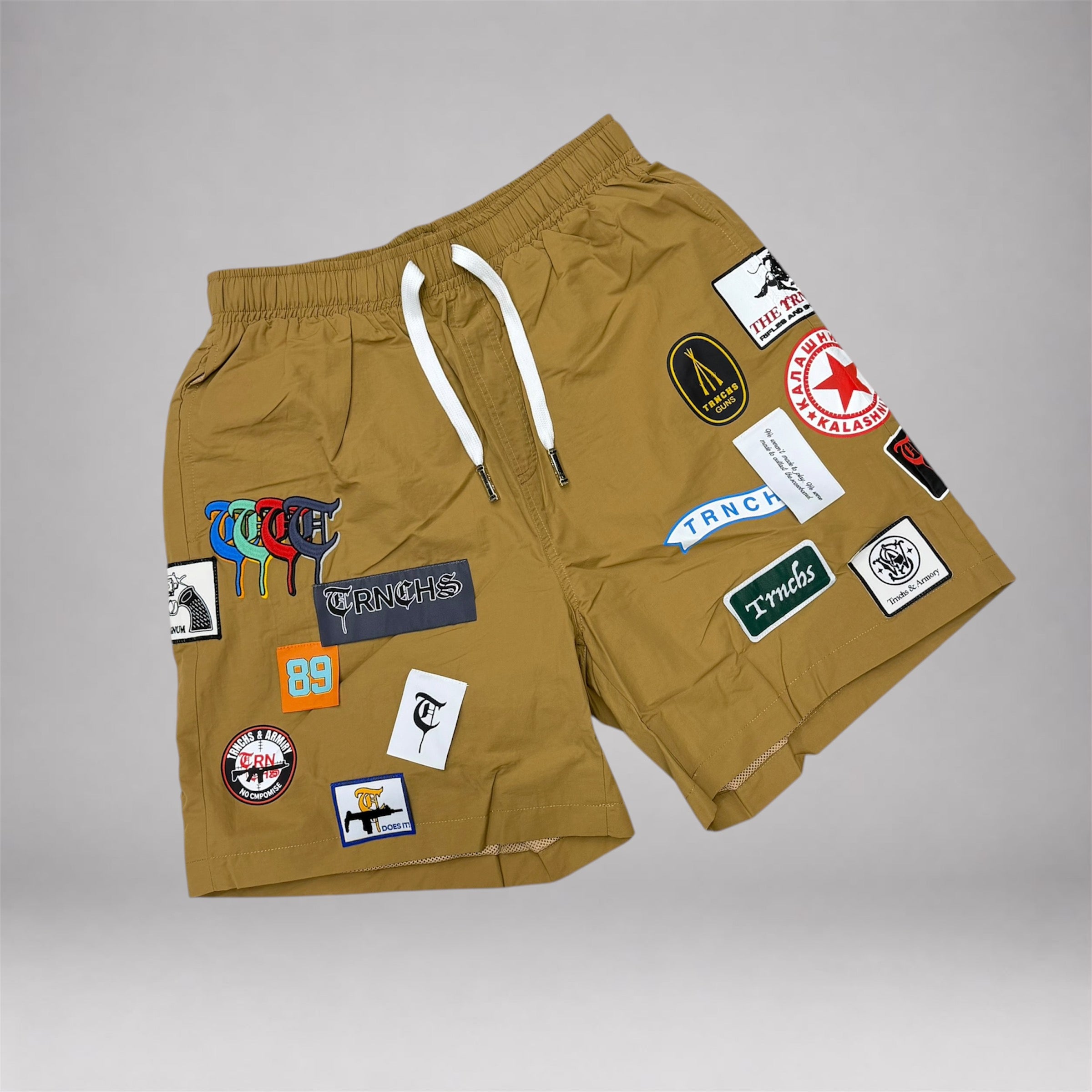 TRNCHS - Collection Patch Nylon Shorts - Khaki