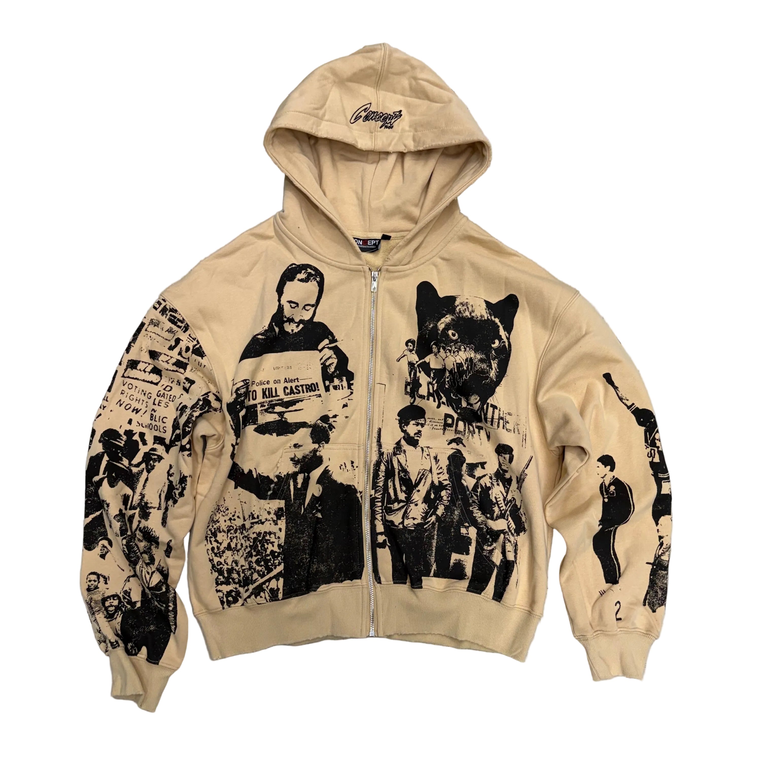 Concept - REVOLT Zip up Hoodie - Bone - 15