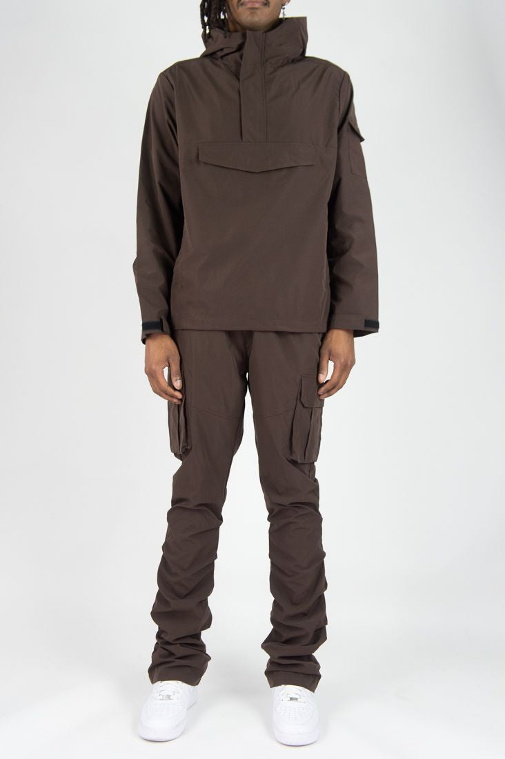 Rebel - STACKED NYLON CARGO PANT (BROWN) 422