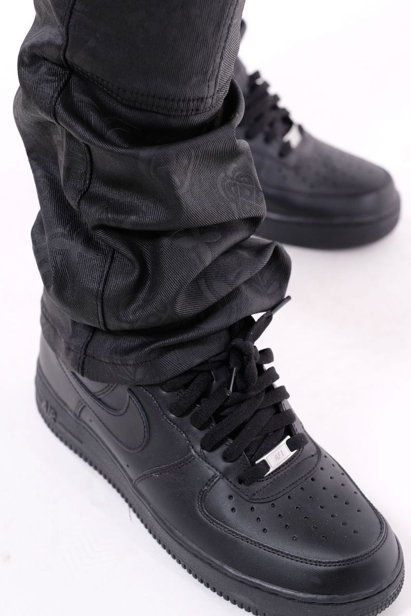 Vicious - STACKED WAXED Art Cargo DENIM - Black - VC423 ART