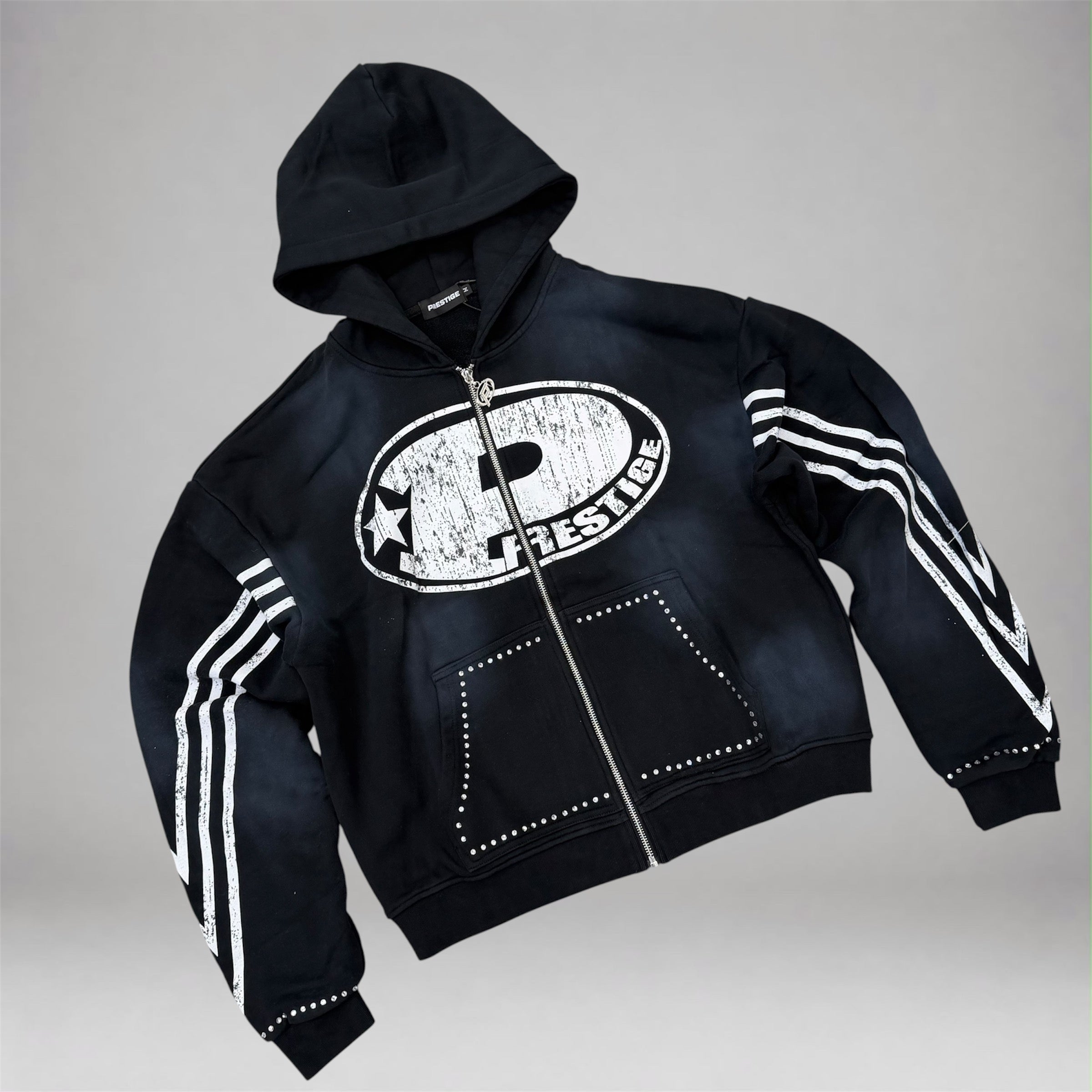 PRESTIGE - P Logo Zip Hoodie - Black