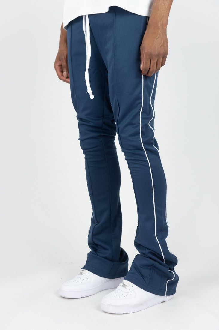 Rebel - Track Stacked Flare Pants - Navy - 470 570