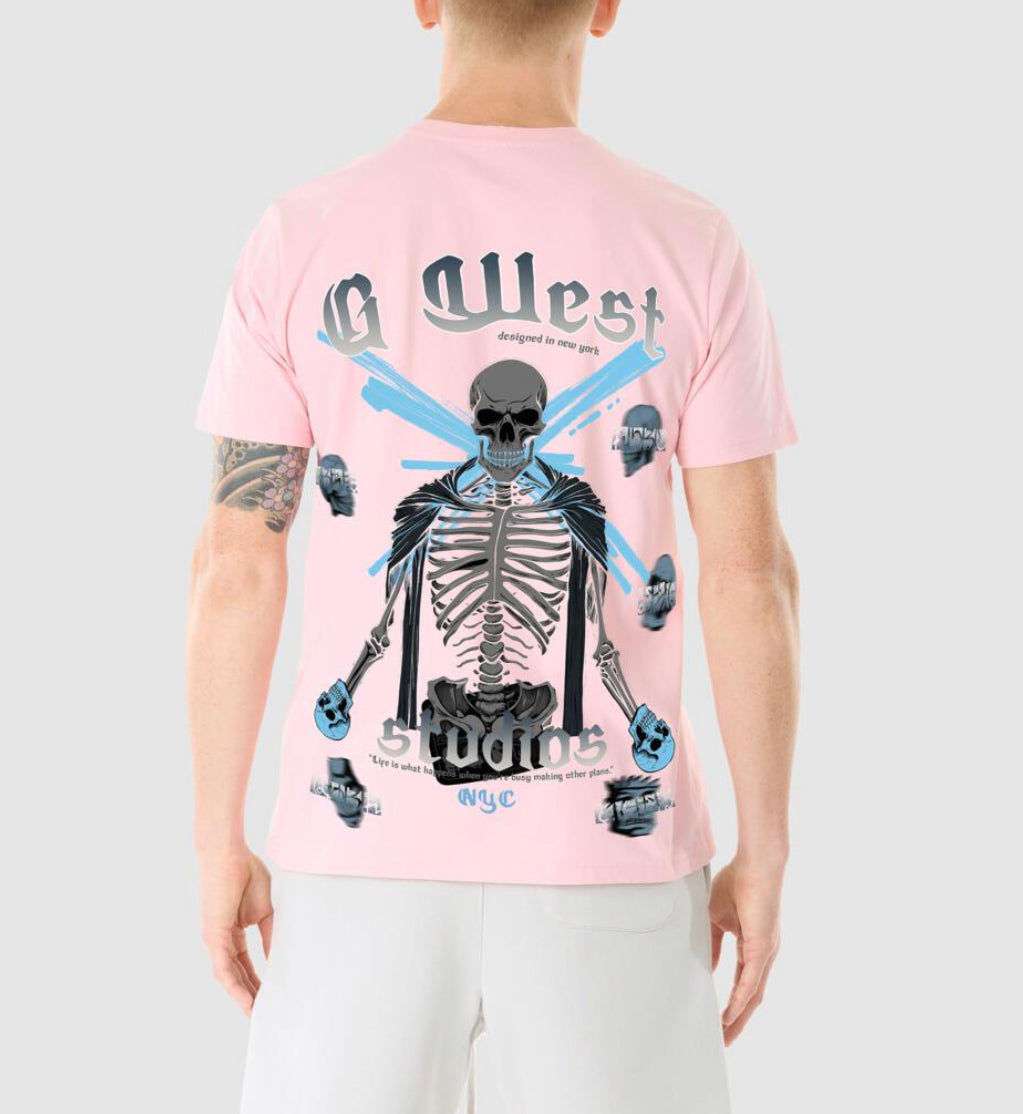 GWest UNC Skull Tee Pink 5045