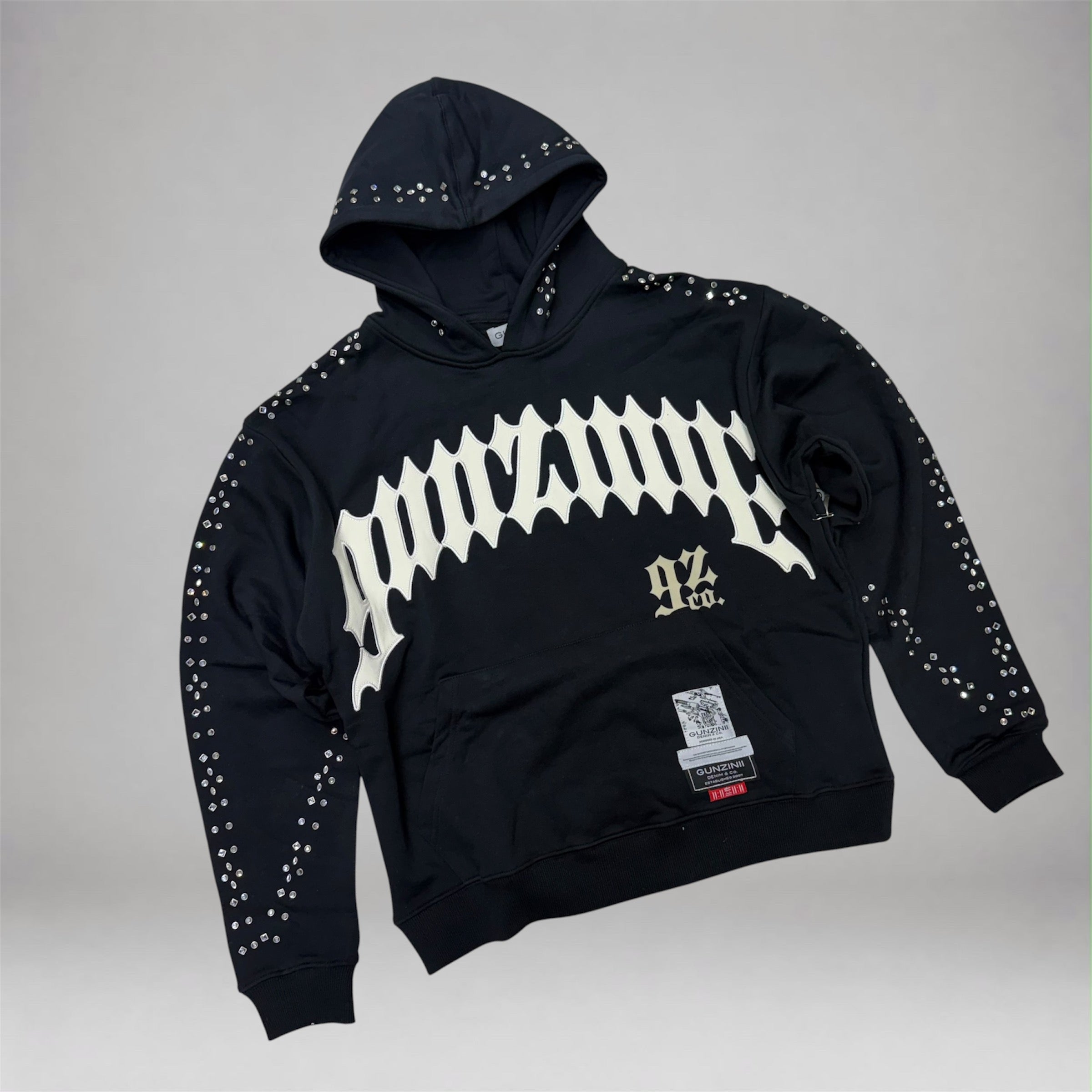 Gunzini - Classic Rhinestone Hoodie - Black 909