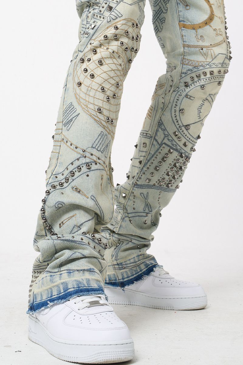 W - The Time Piece Stacked Denim - Ant.Blue - M8504D