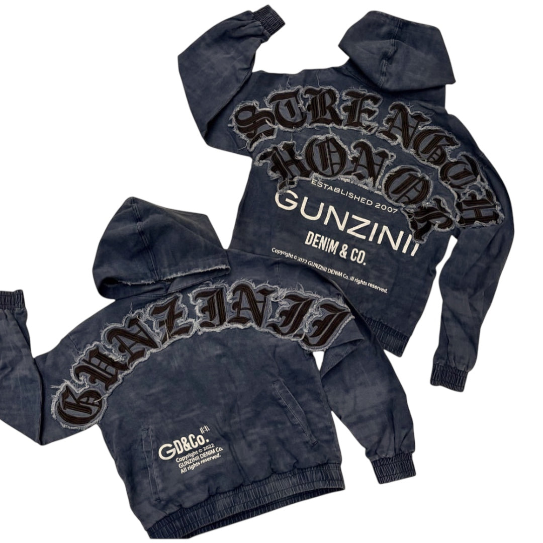 Gunzinii - Acid Wash Hoodie - Black - GZ516