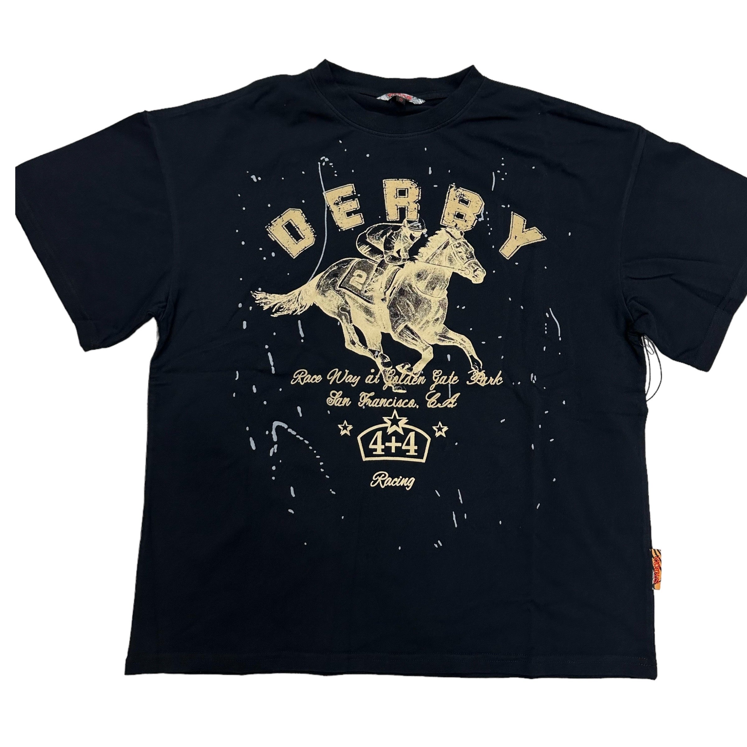 Vicious Derby Distressed over size T-shirt Black 450