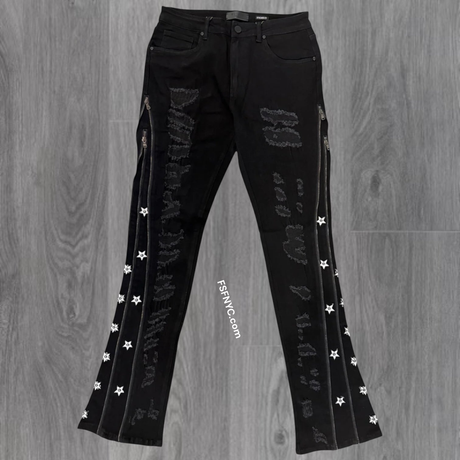 W - The Hayat Zipper Stacked Denim - J.Black - M8452