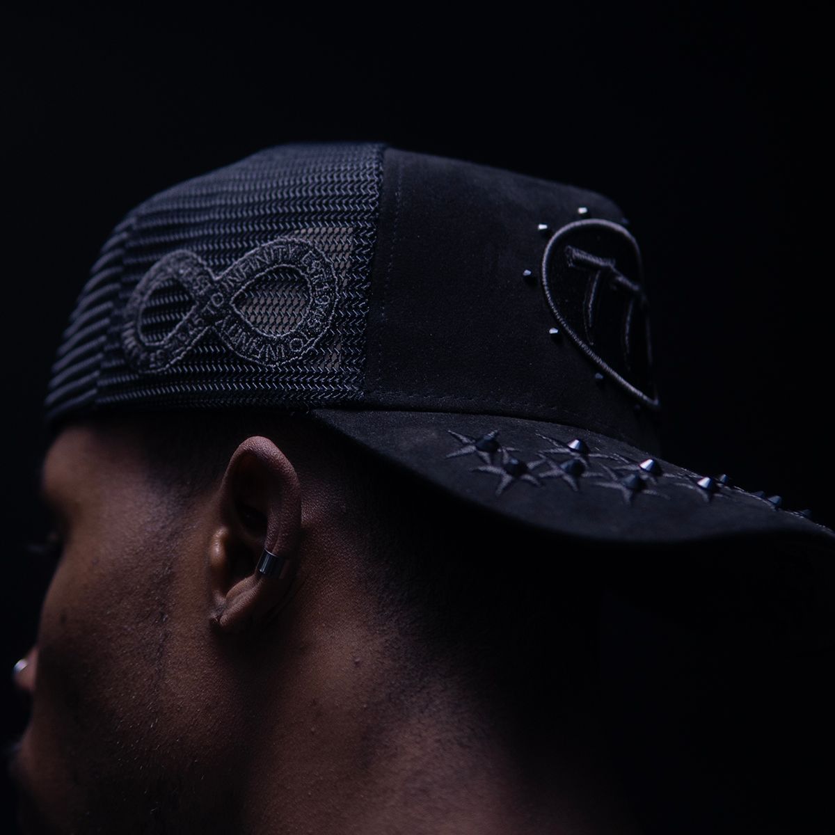 Hudson - “ Stars” 777 Trucker hat - Triple Black V1