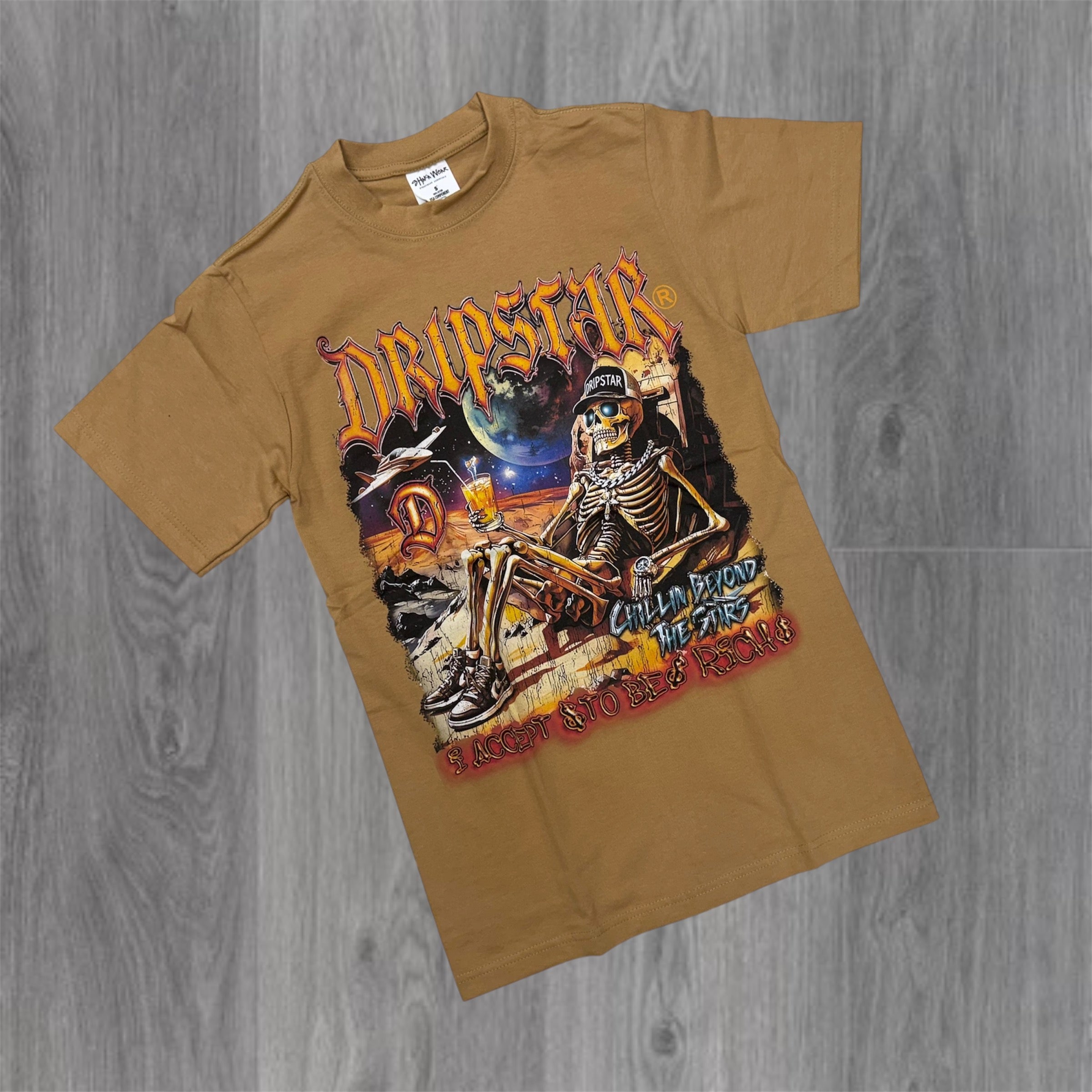DRIPSTAR - Chillin Tee - Lt Brown DC187