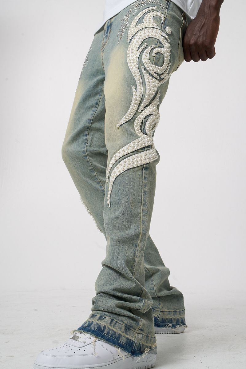 W - The Dunia Stacked Denim - Ant.Blue - M8505D