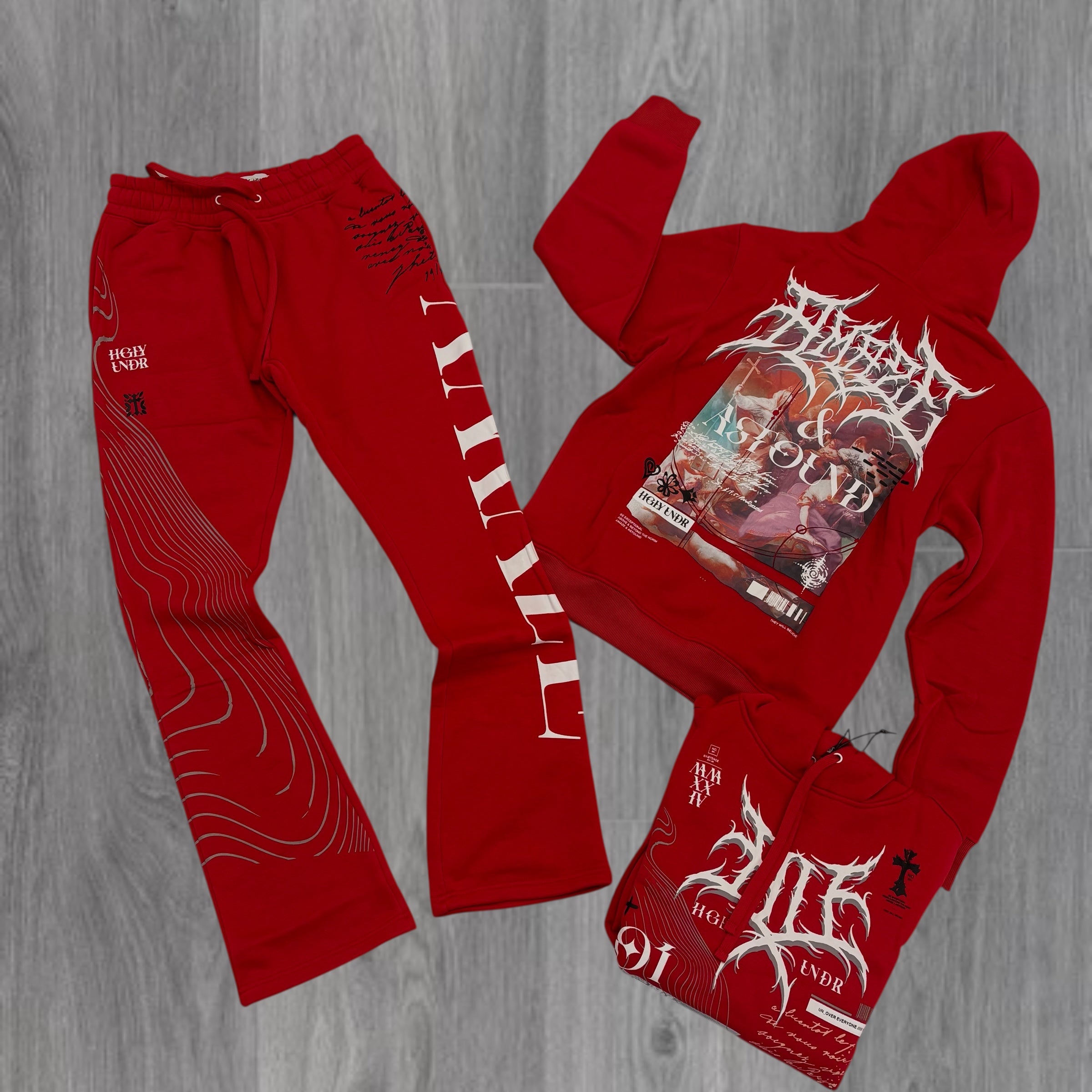 UNDRTD - Stacked ASTOUND Sweatsuit - RED - 5605 5205