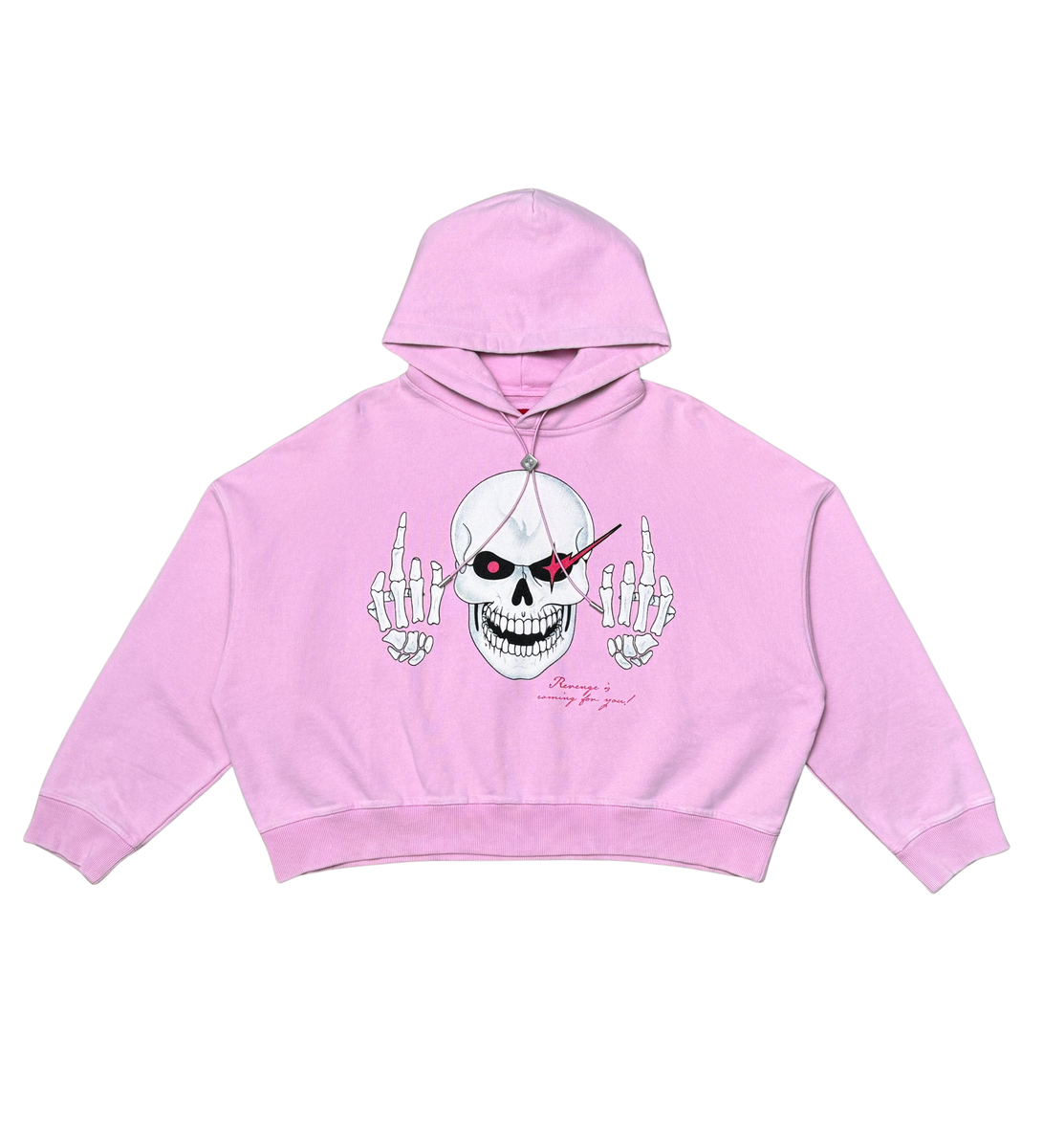 WRATHBOY - 3:33 Crop Hoodie - Pink - 080