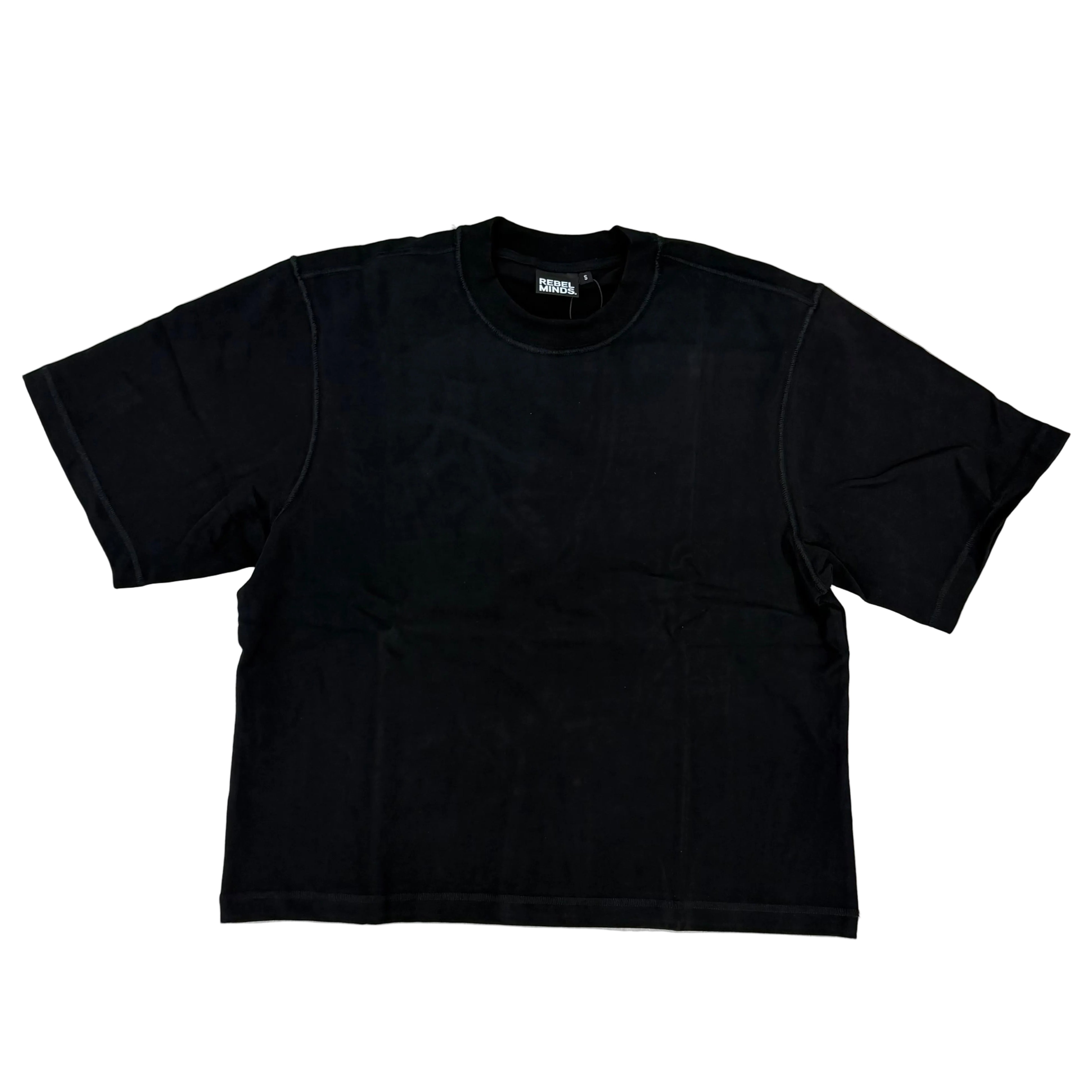 Rebel - Plain Box Fit Tee - Black - 112