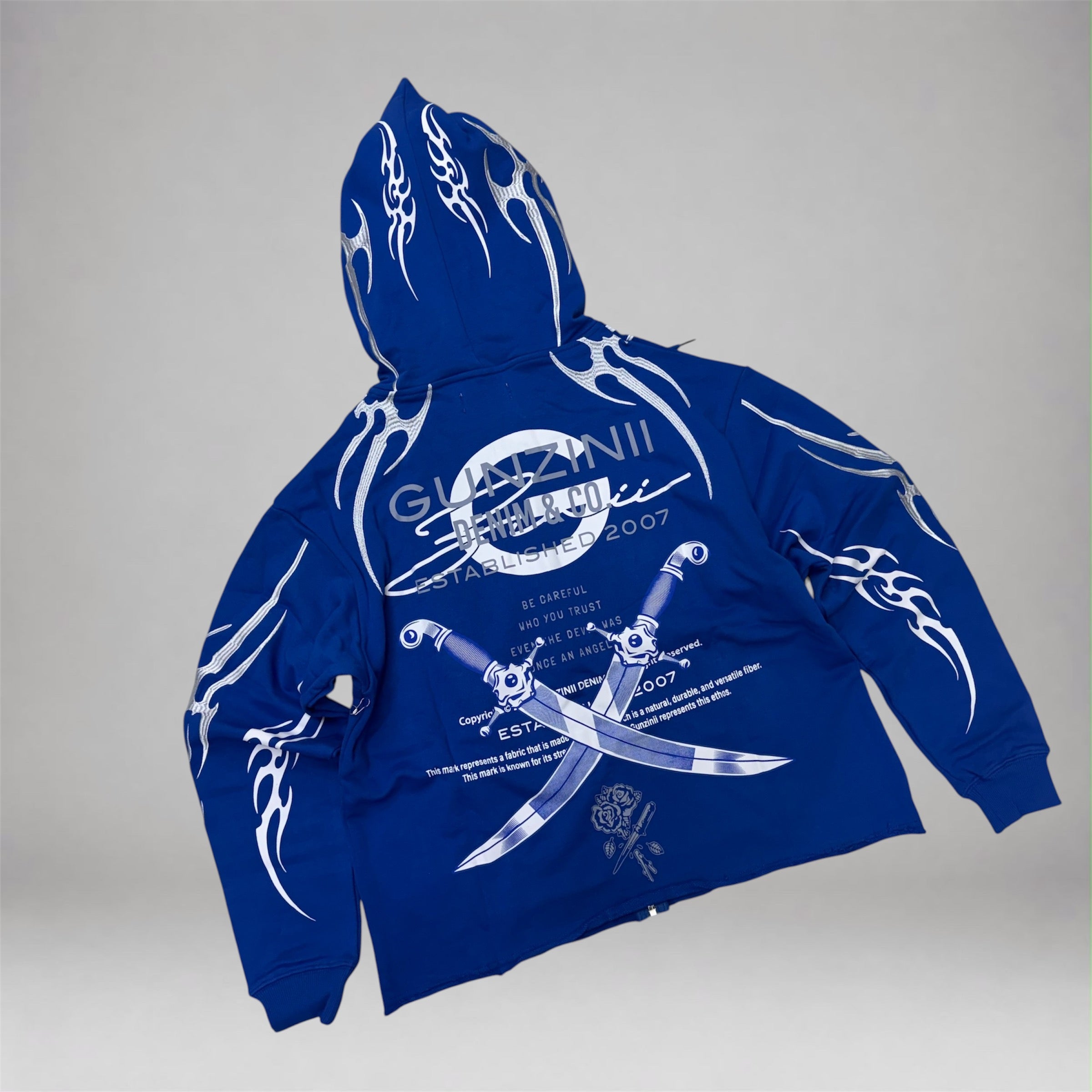 Gunzini - Lit up Swords Hoodie - Royal 875