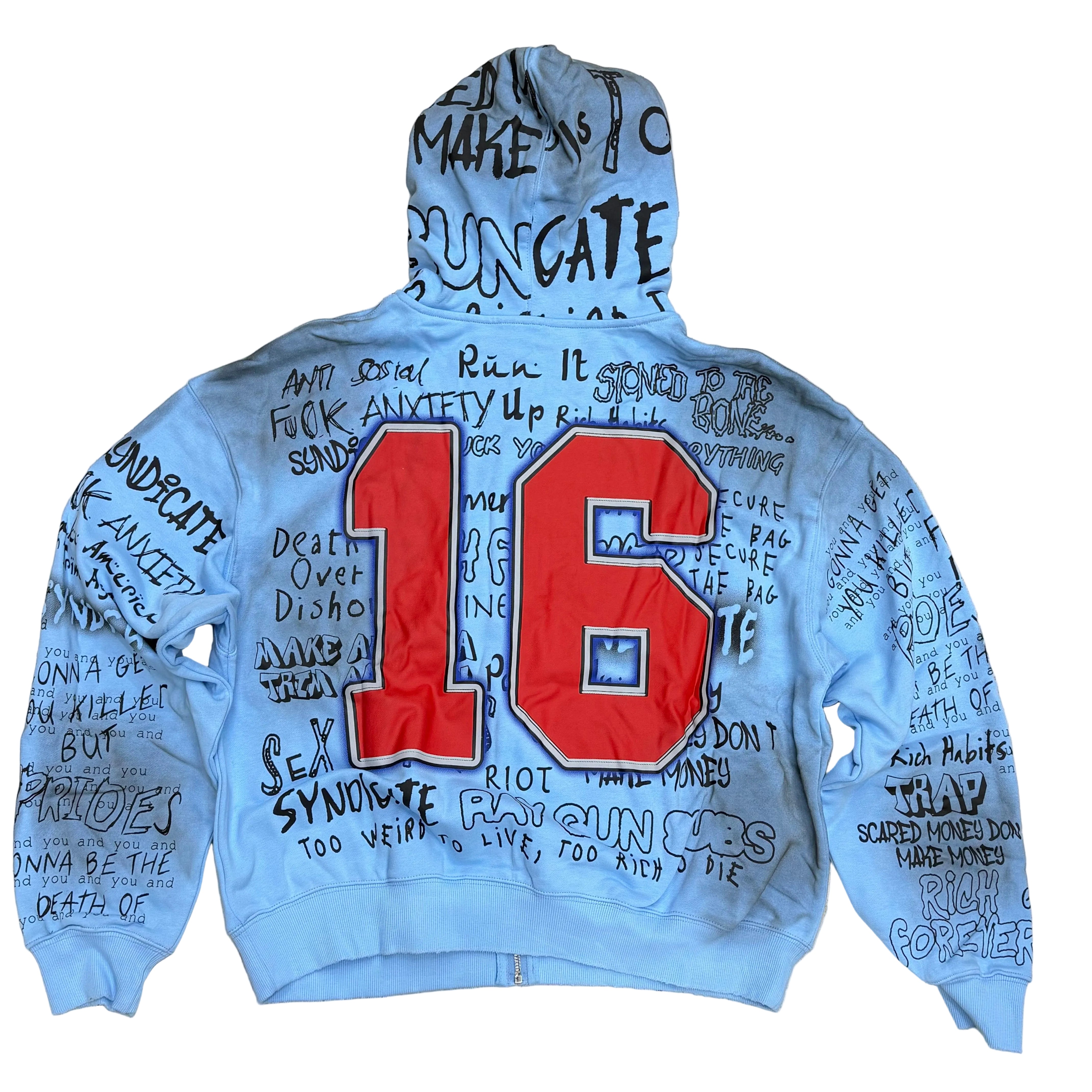 SYN - “ 16 “ Zip Hoodie - Baby Blue - 23