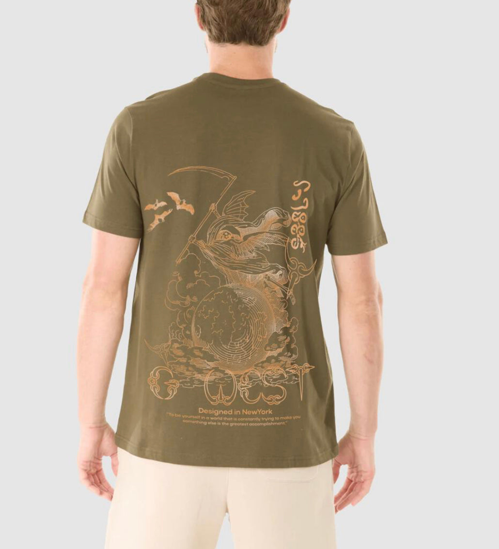GWest Reaper Tee Olive/Gold 5040