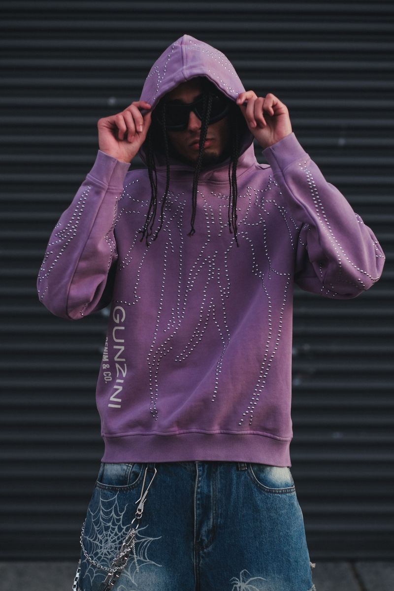 Gunzinii - Studded Hoodie - Purple - GZ525