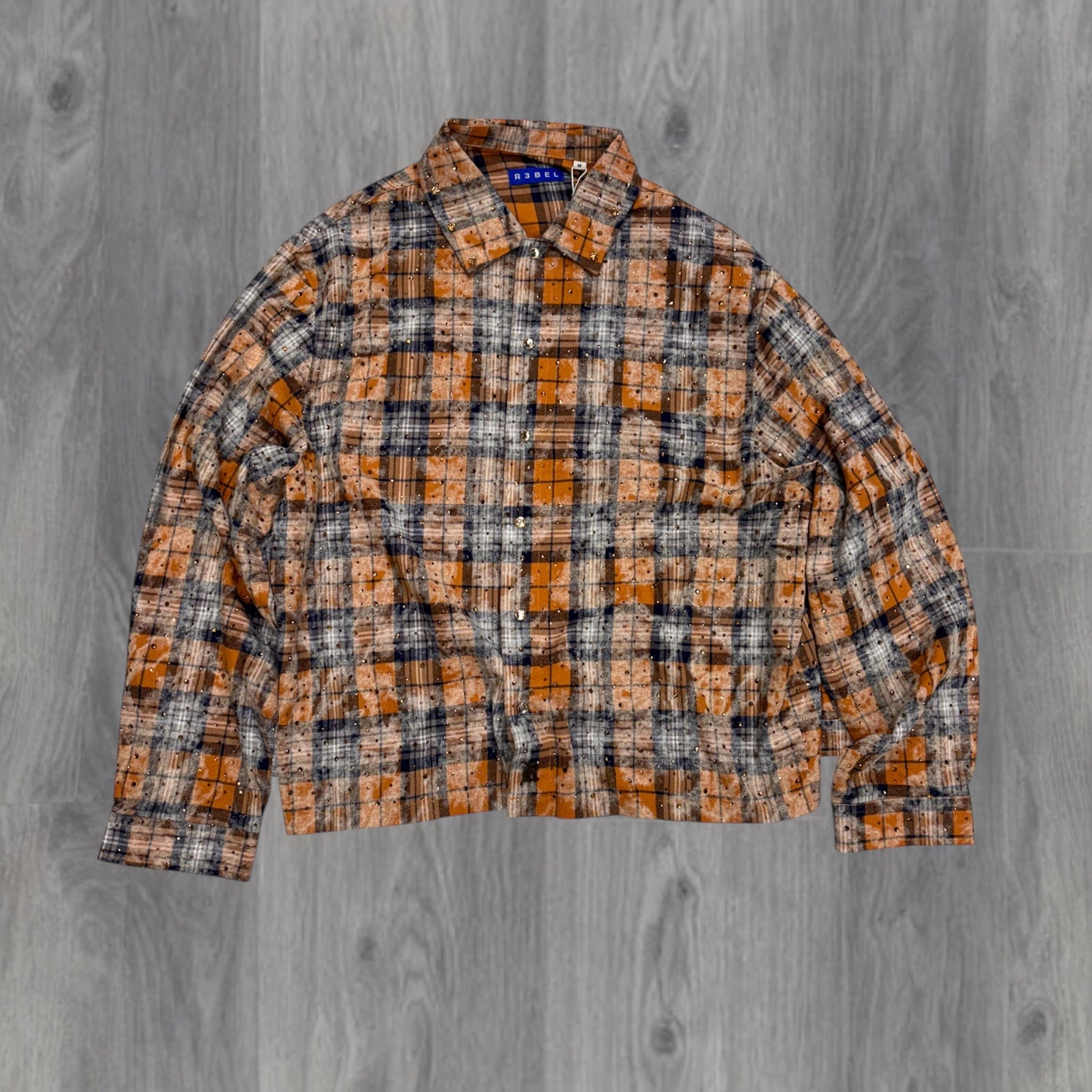 R3 - Rhinestone Button Down - GOLD - 232