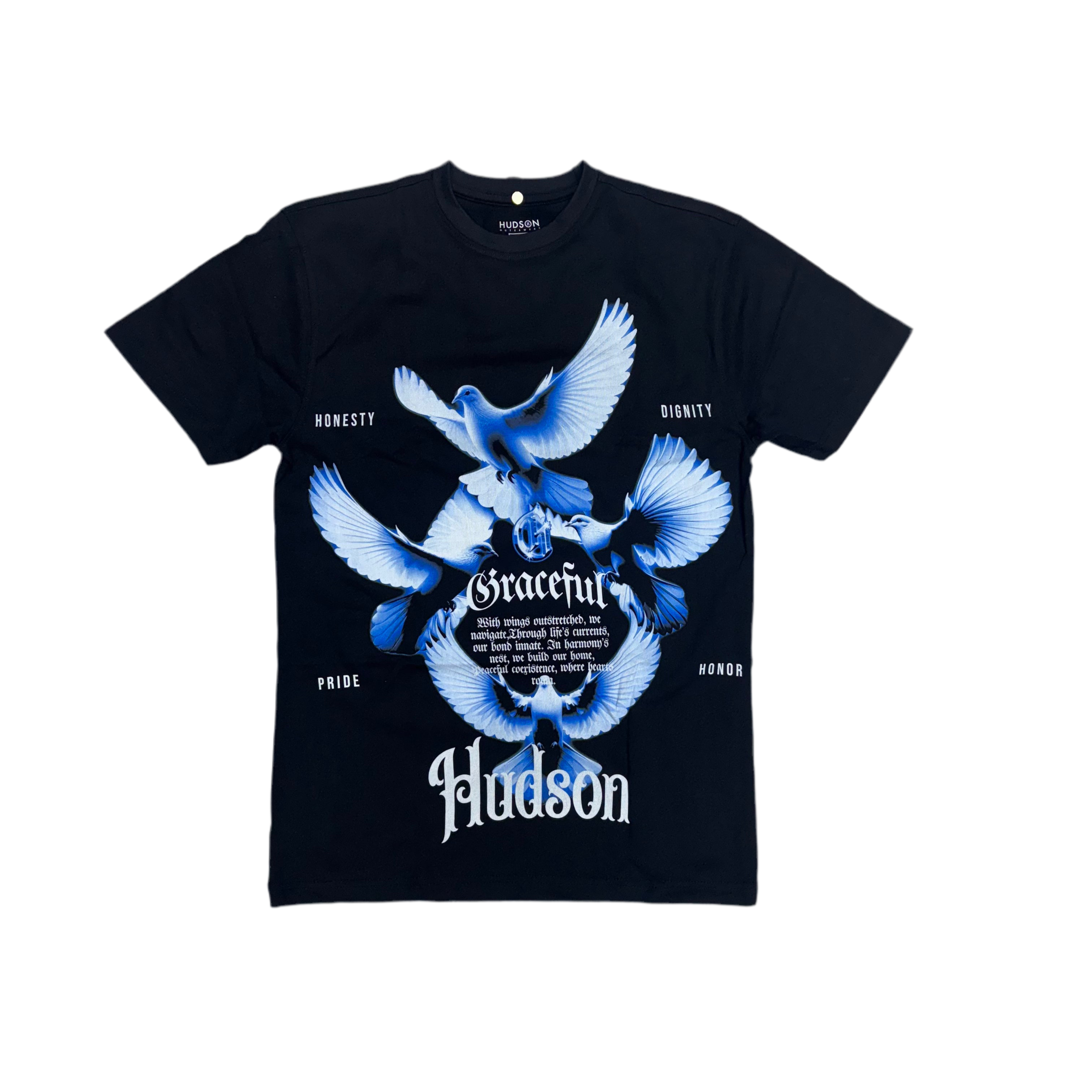 Hudson Graceful T-Shirt Black/Blue 616