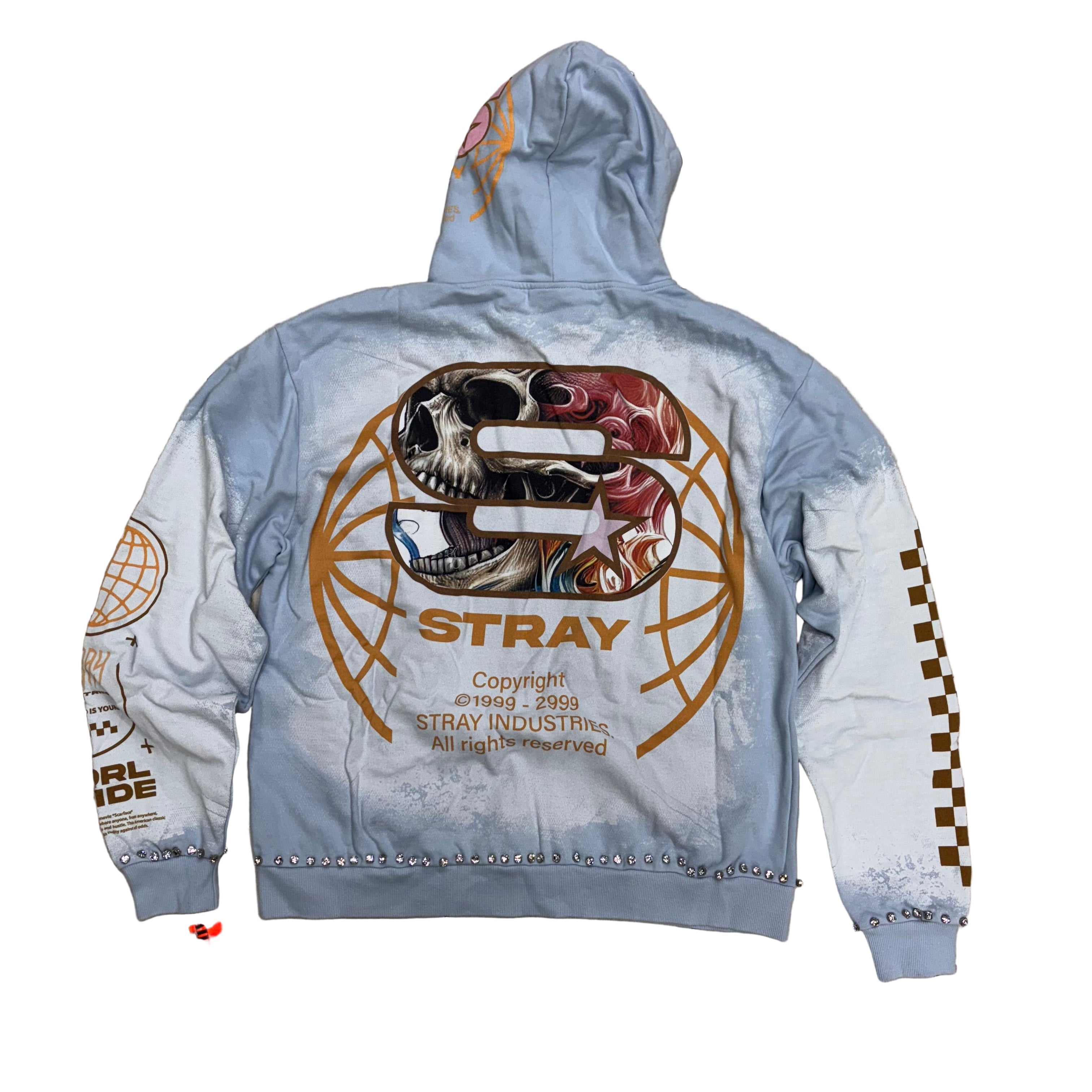 Stray - ROSES DUO Pullover Hoodie - WINTER SKY - 1548
