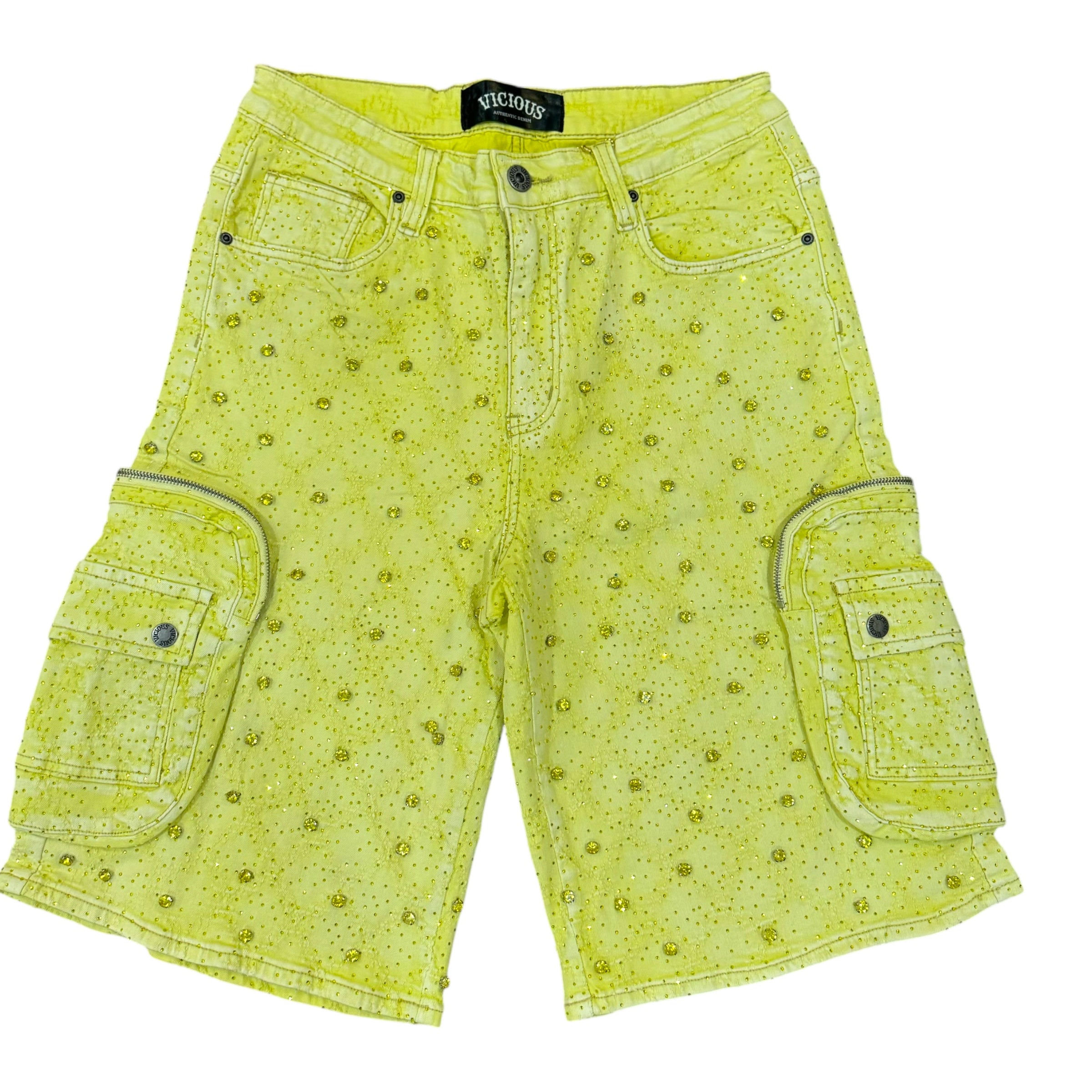 Vicious Crystal Long Fit Cargo Yellow VC950
