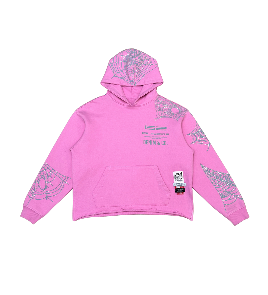 Gunzinii - Rhinestone "C" Hoodie - PINK - GZ579