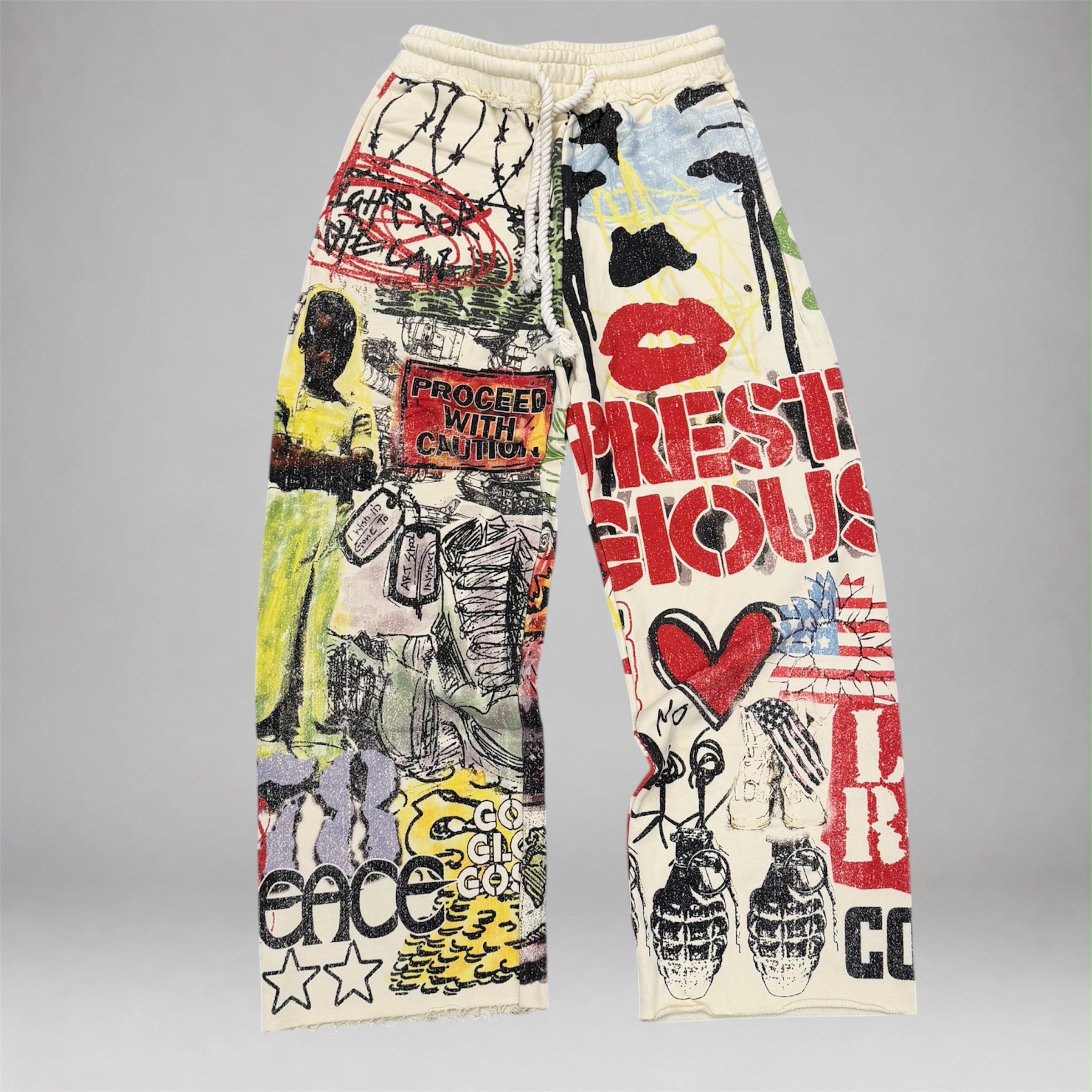 PRESTIGE - Street Rebel Sweatpants - Cream Multi