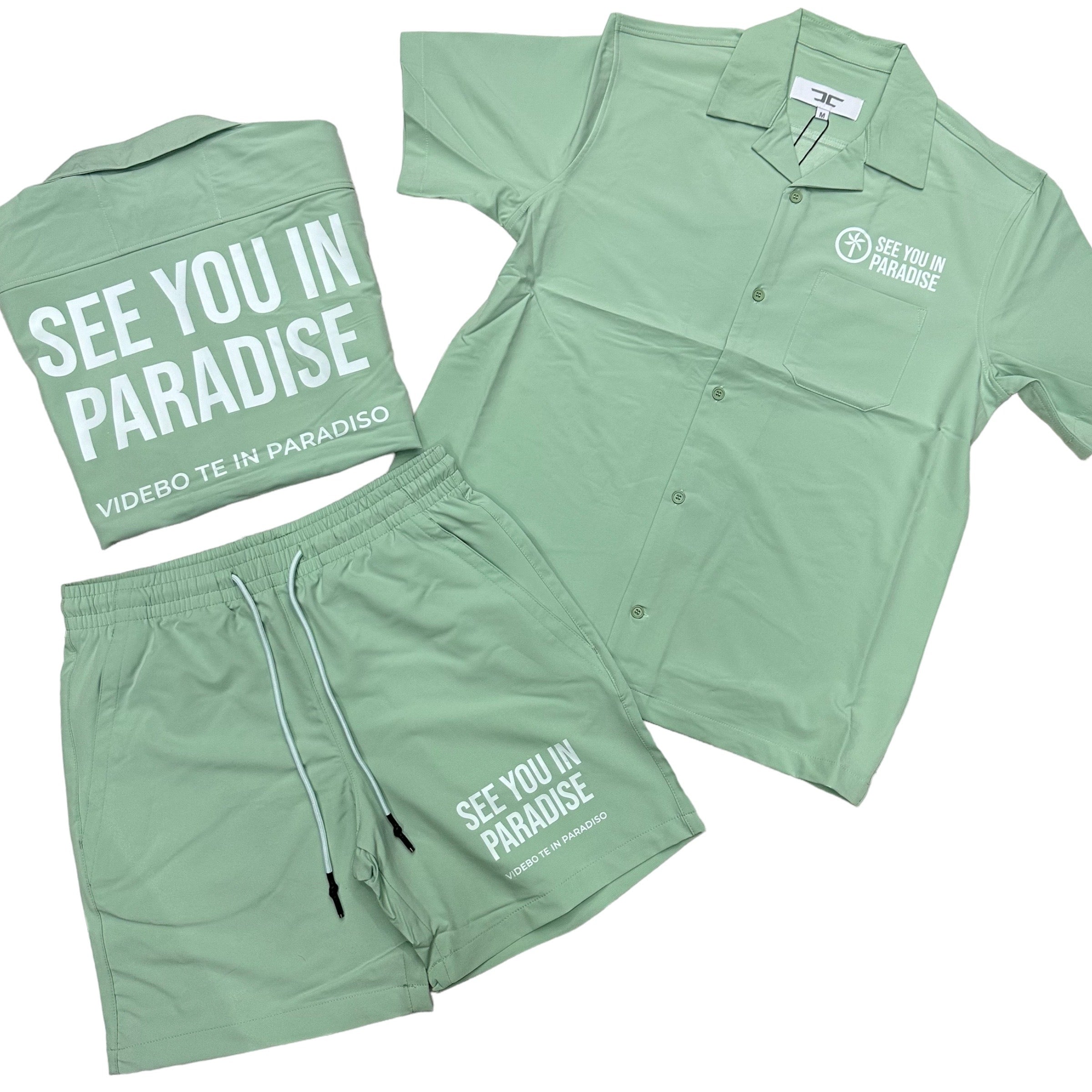 JC See You In Paradise TONE Shirt Set Sage 2554